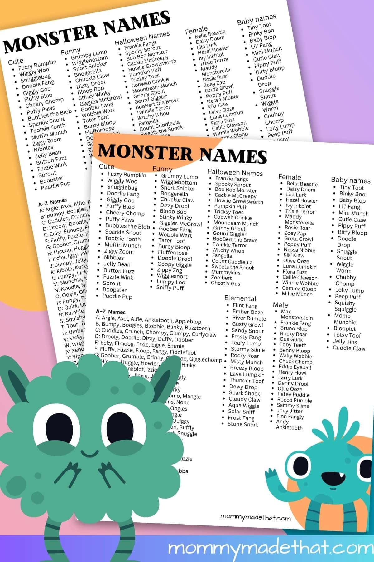 100 Monster Names From Cuddly To Spooky To Funny  100 Monster Names From Cuddly To Spooky To Funny