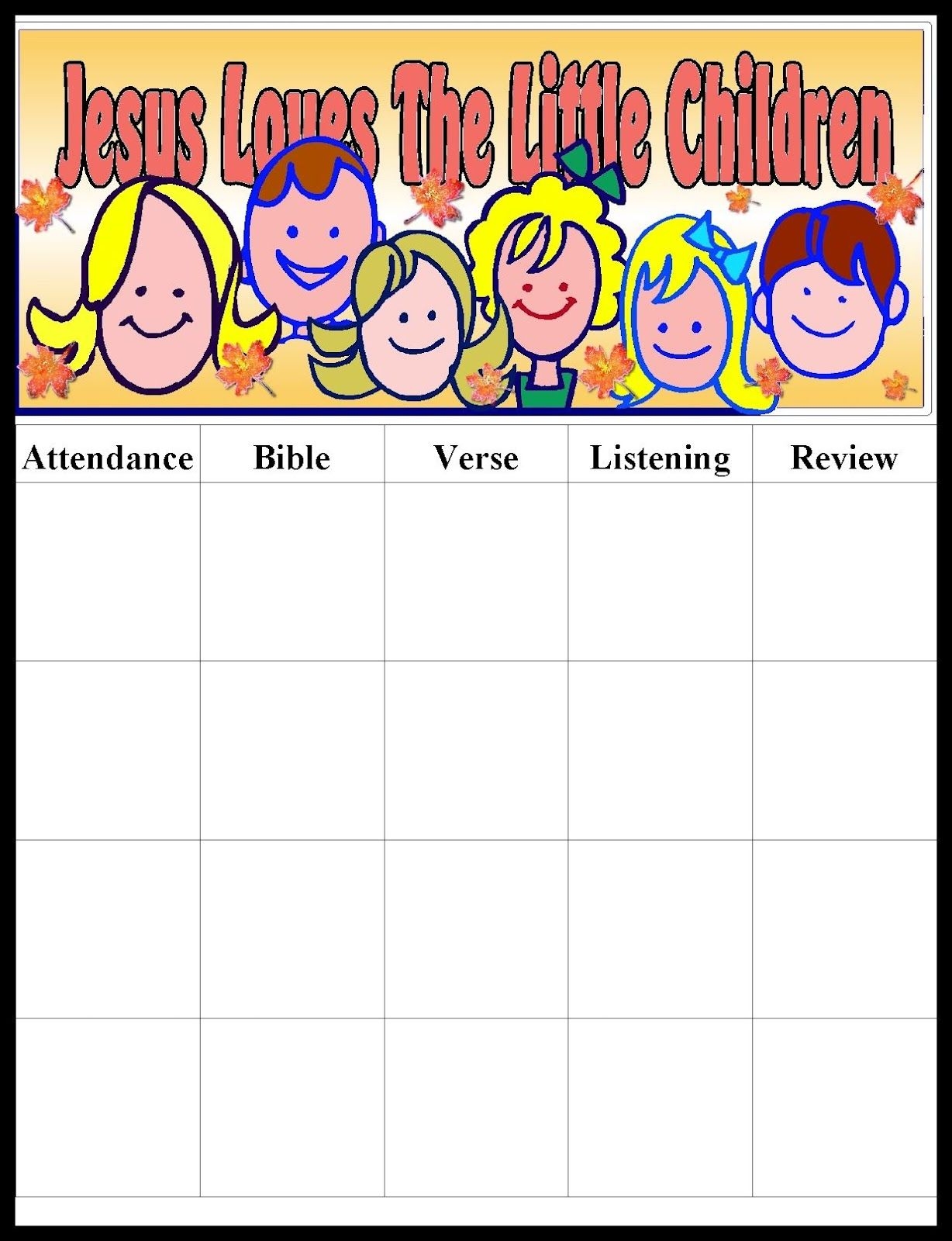 11 Attendance Charts For Sunday School Ideas Attendance Chart Sunday School Sunday School Classroom