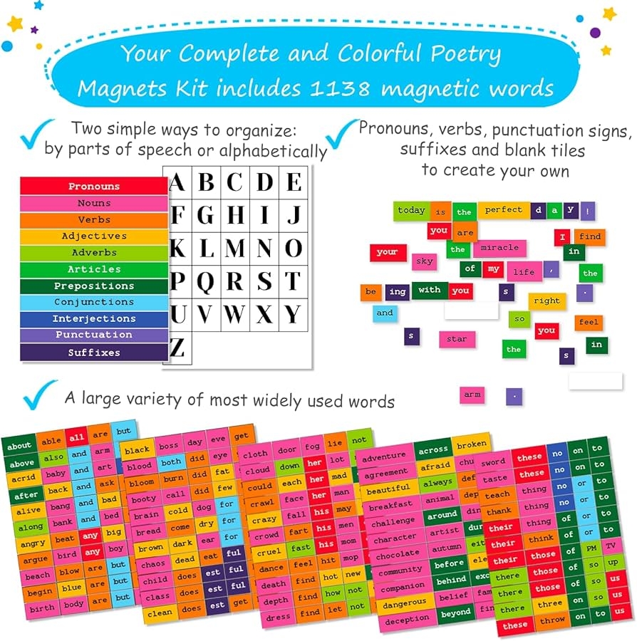 Large Poetry Magnet Printable Word List Large Poetry Magnet Printable Word List