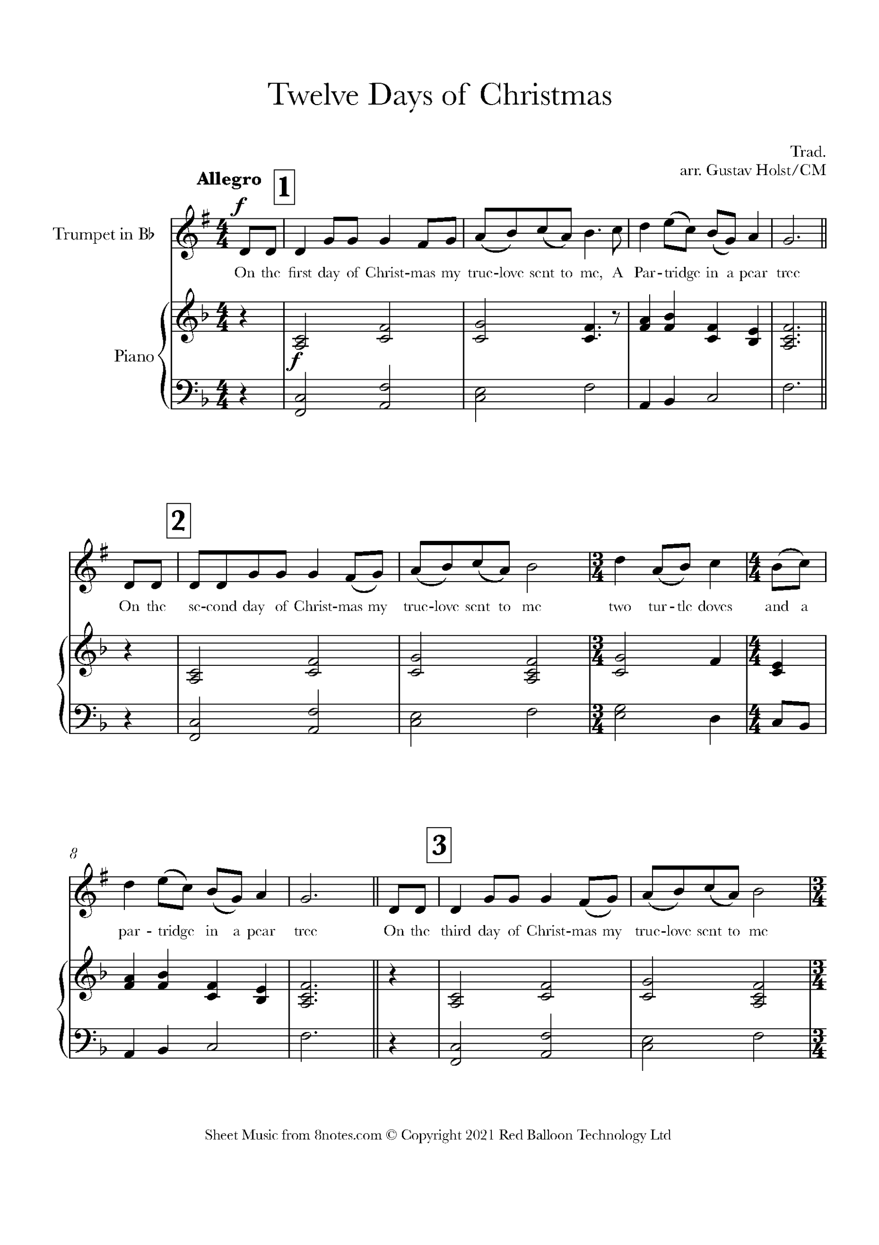 Christmas Trumpet Sheet Music Free Printable