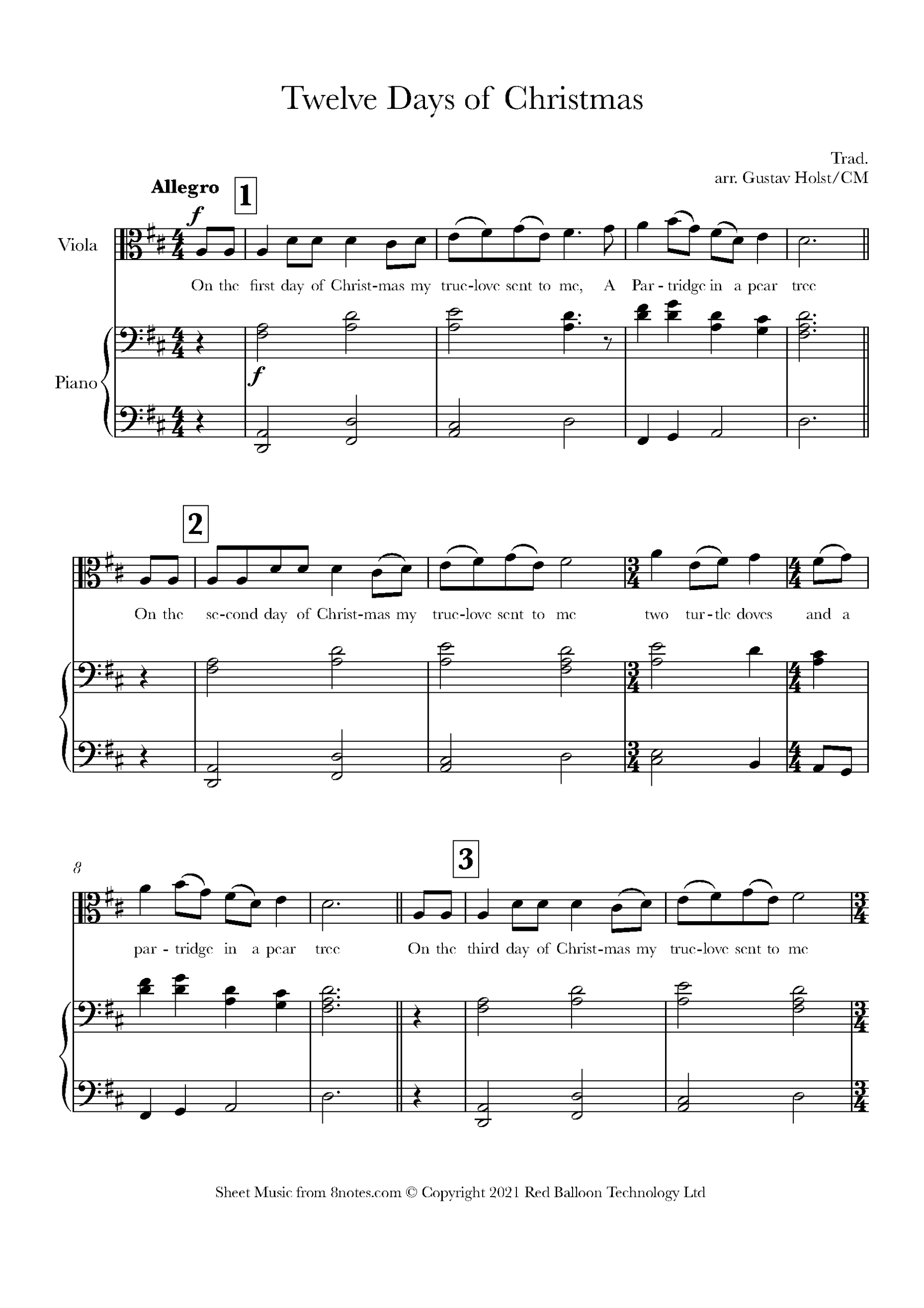 Free Printable Beginner Viola Sheet Music