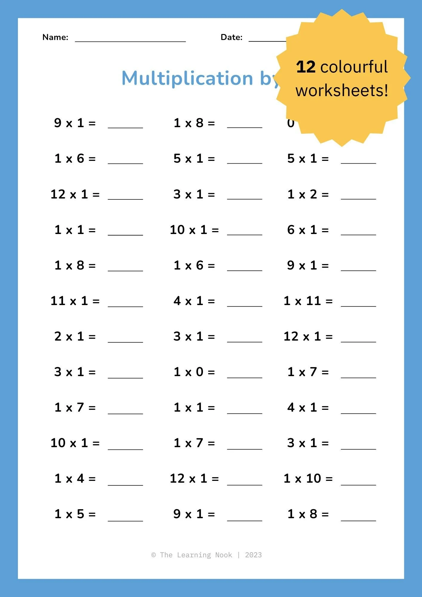 3rd Grade Multiplication Quiz Printables 3rd Grade Multiplication Quiz Printables