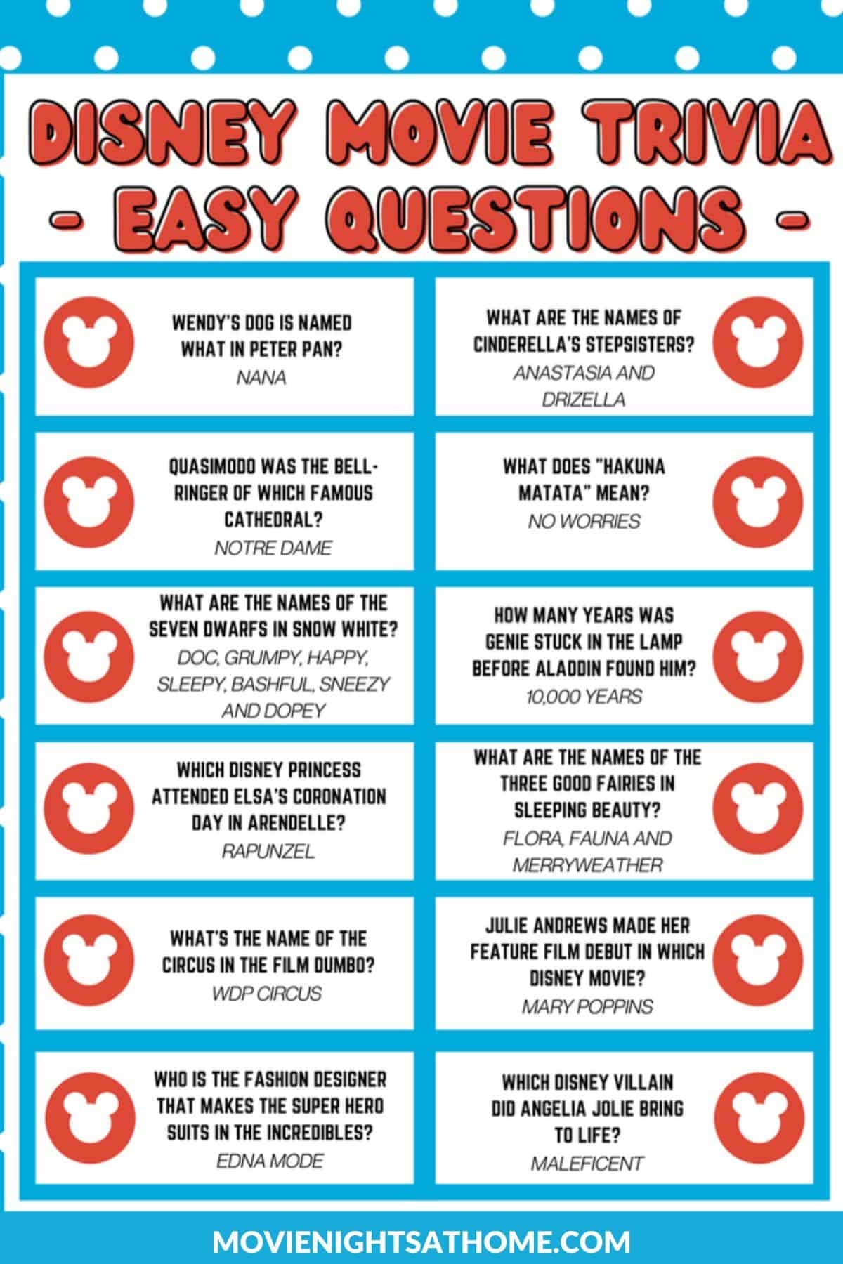 129 Disney Movie Trivia Questions And Answers Printable