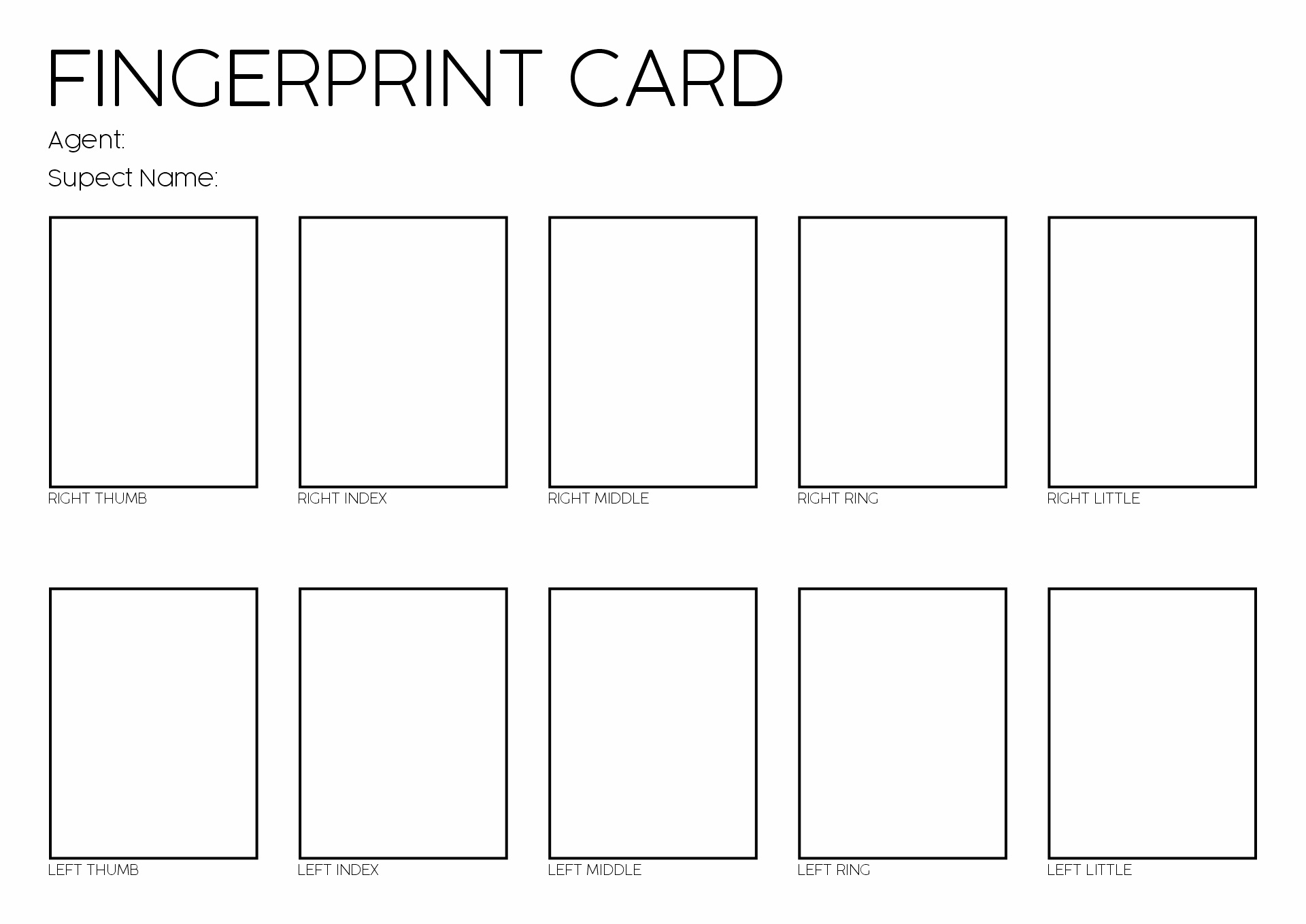 Template Fingerprint Sheet Printable Template Fingerprint Sheet Printable