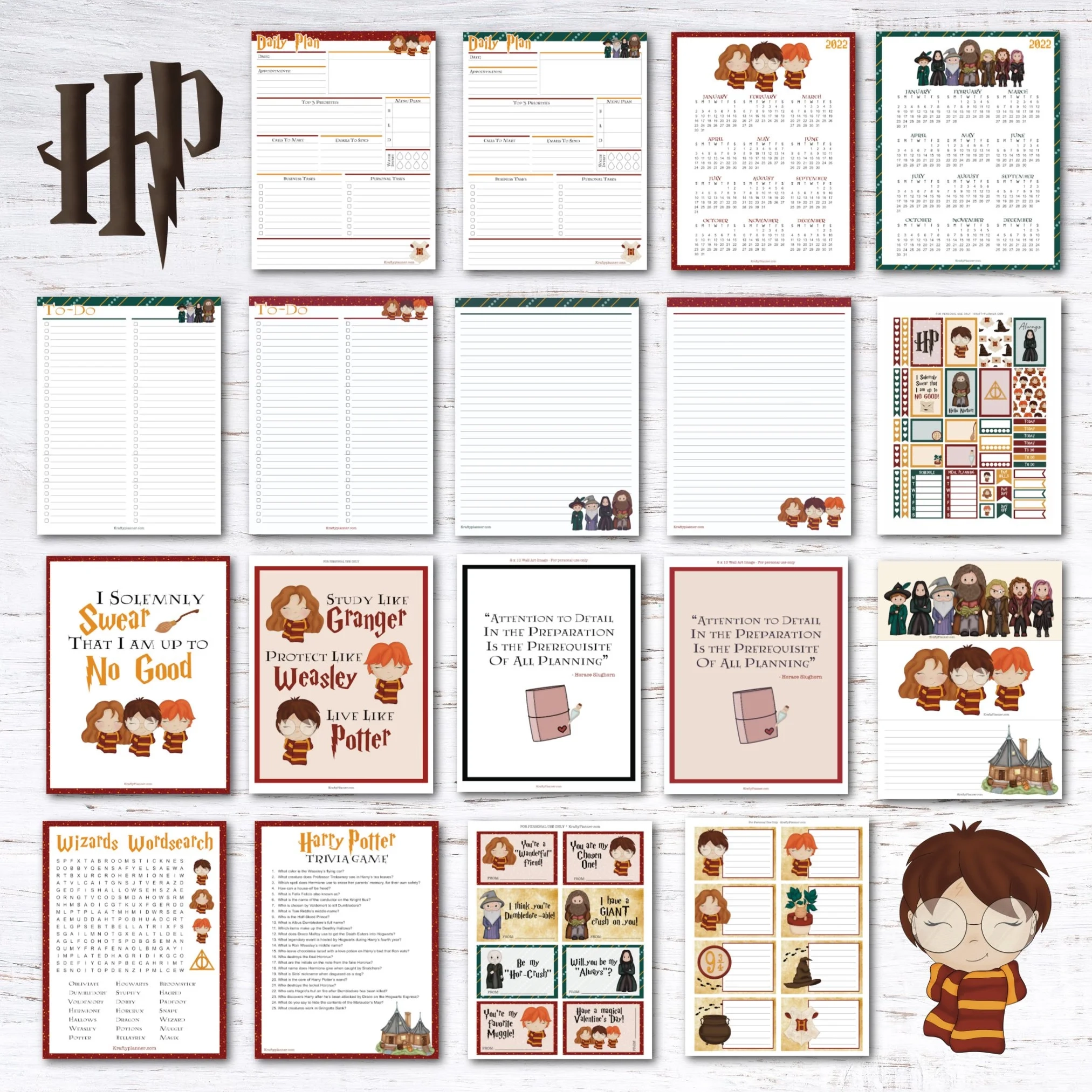 14 Harry Potter Free Printables Krafty Planner