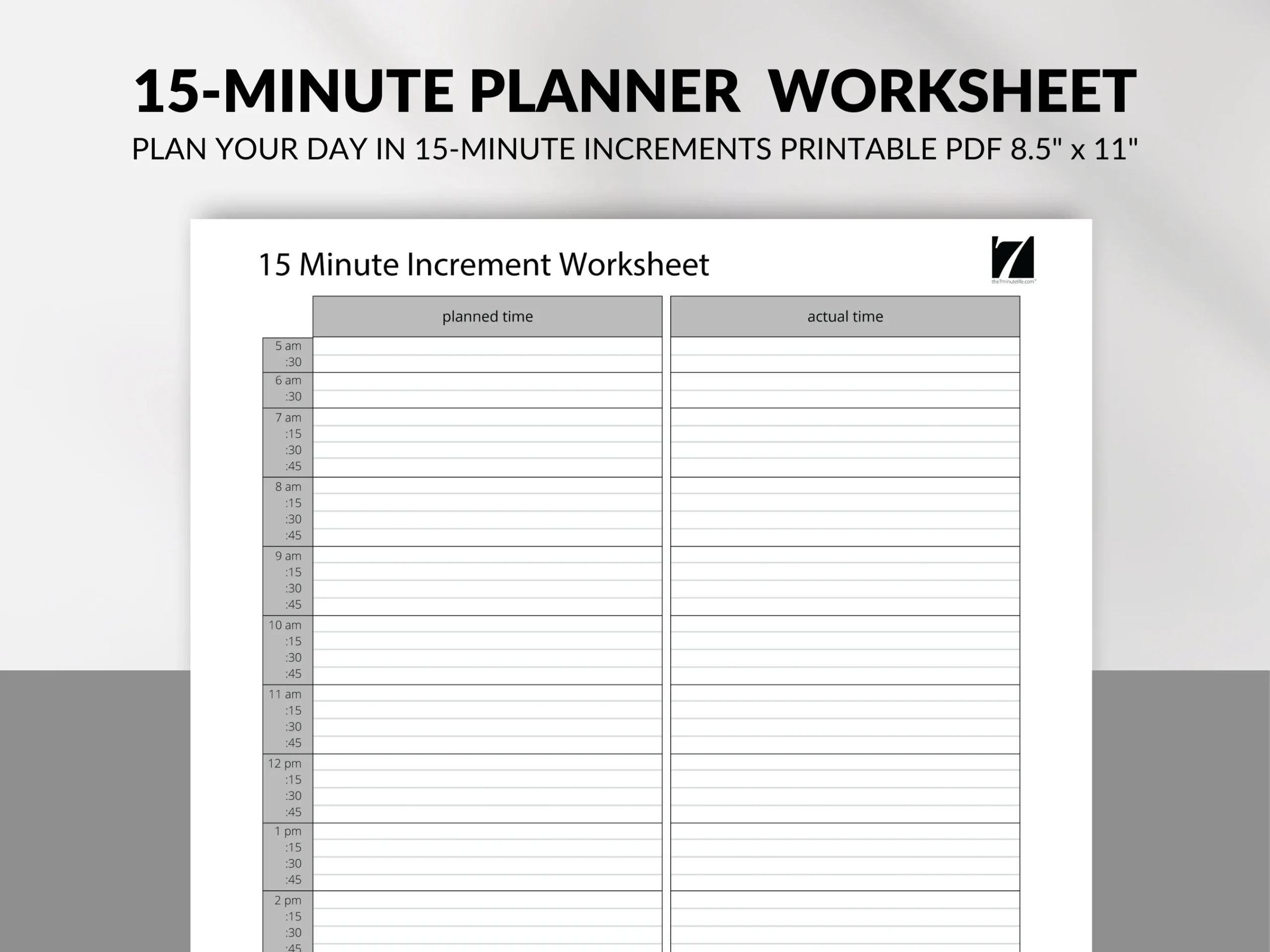 15 Minute Daily Planner Printable Time Management Worksheet PDF Etsy 15 Minute Daily Planner Printable Time Management Worksheet PDF Etsy