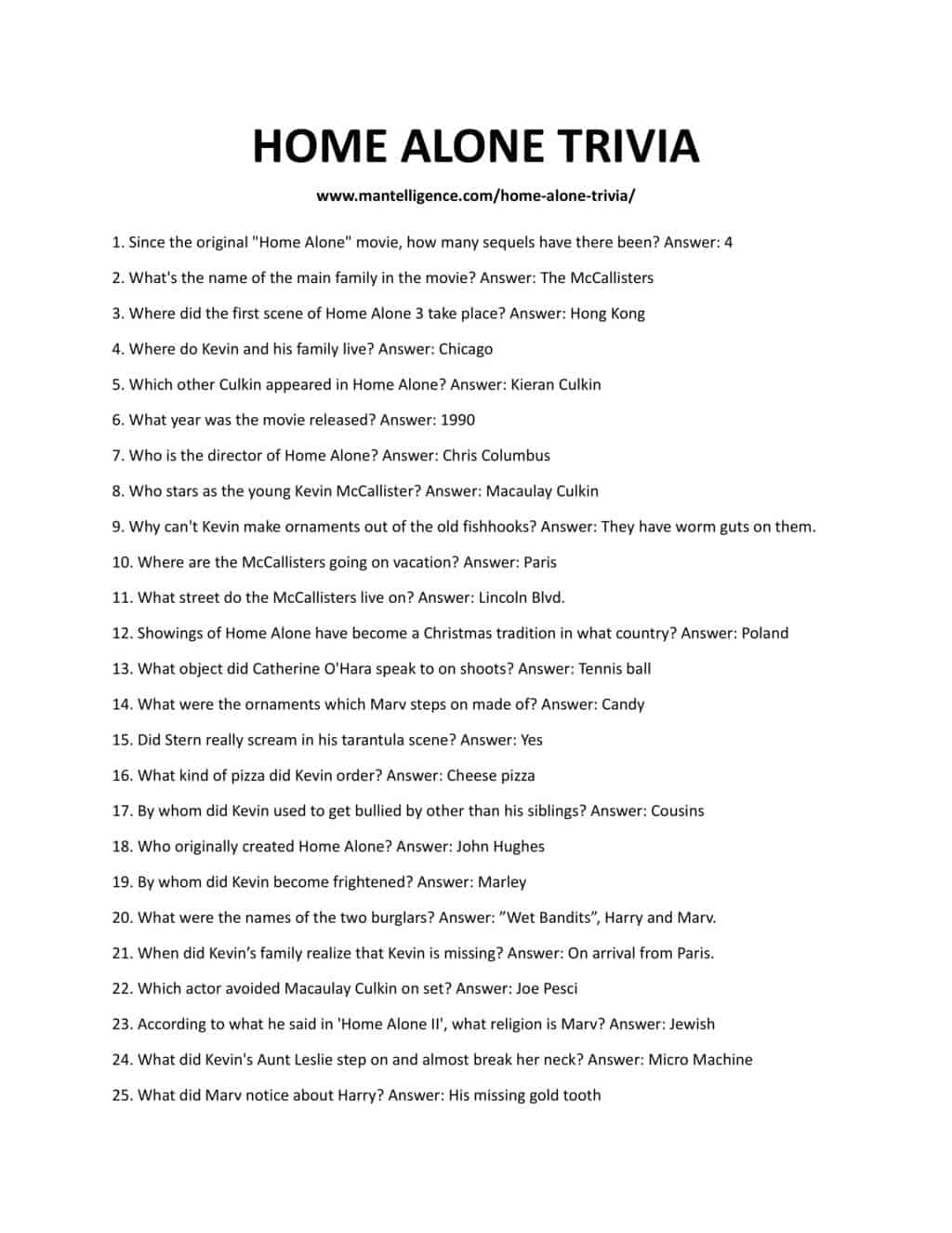 16 Home Alone Trivia Questions Answers Fun Movie Quiz Mantelligence 16 Home Alone Trivia Questions Answers Fun Movie Quiz Mantelligence