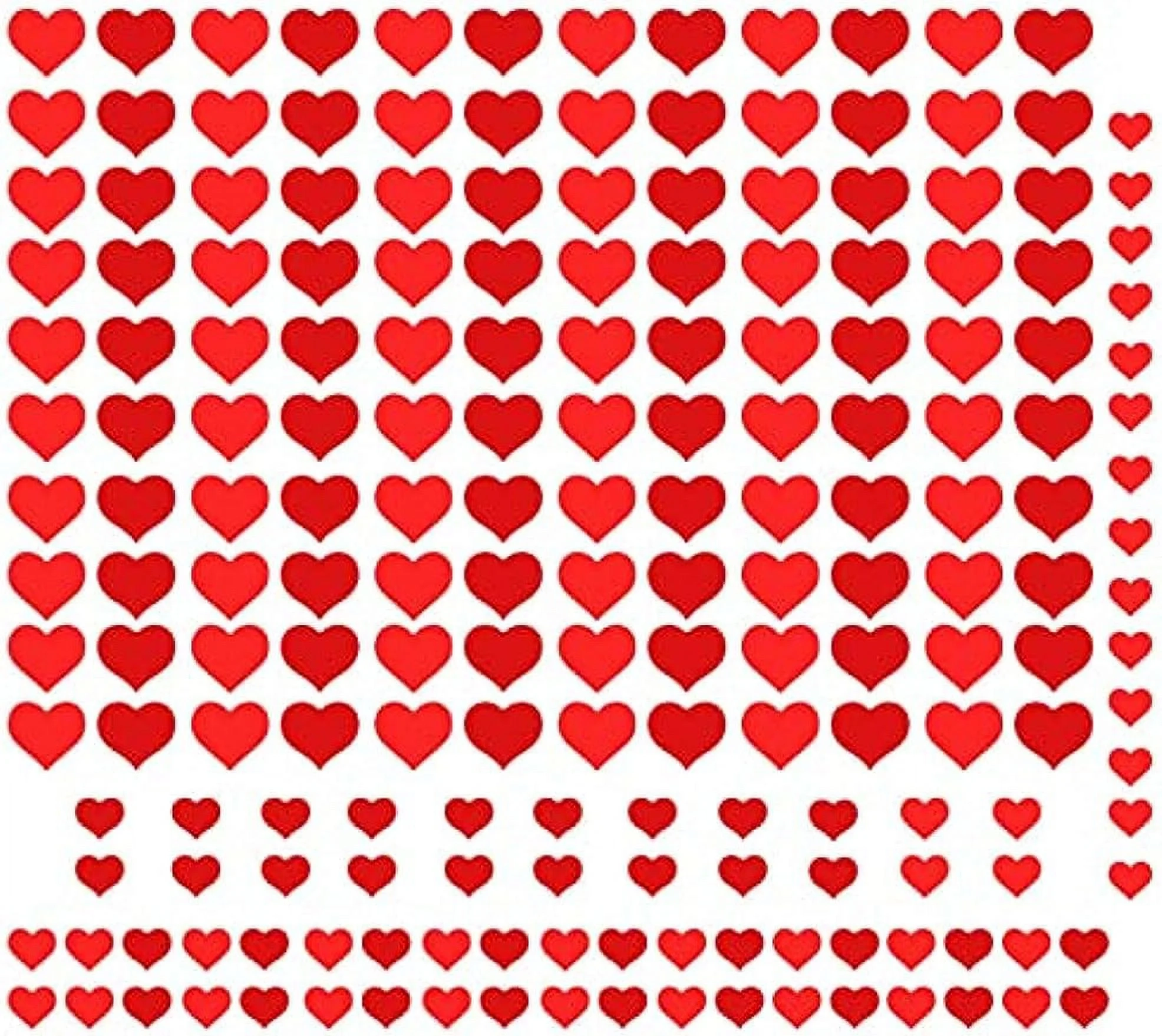 Printable Sheet Of Red Hearts