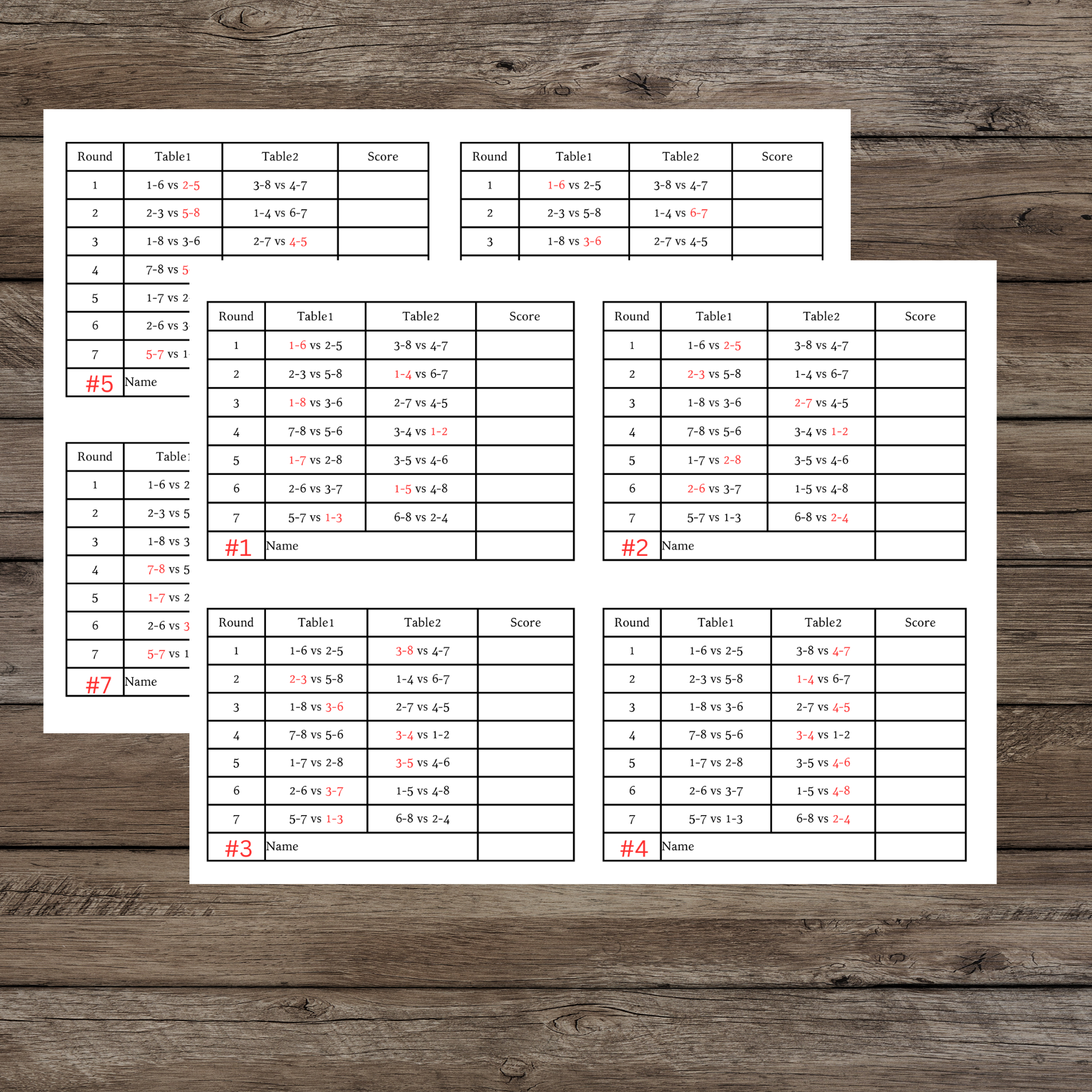 2 Tables Progressive Bridge Tally 8 Person INSTANT DOWNLOAD  2 Tables Progressive Bridge Tally 8 Person INSTANT DOWNLOAD