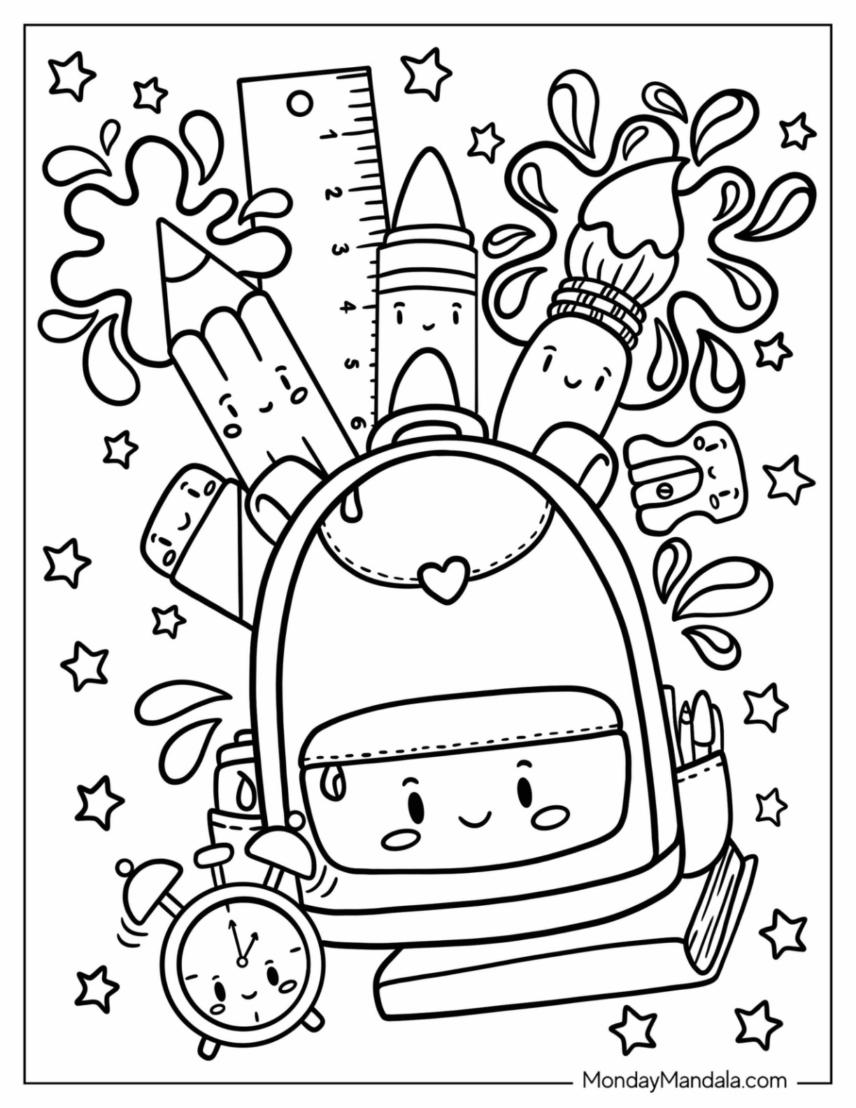 Back To School Printable Coloring Sheets Back To School Printable Coloring Sheets