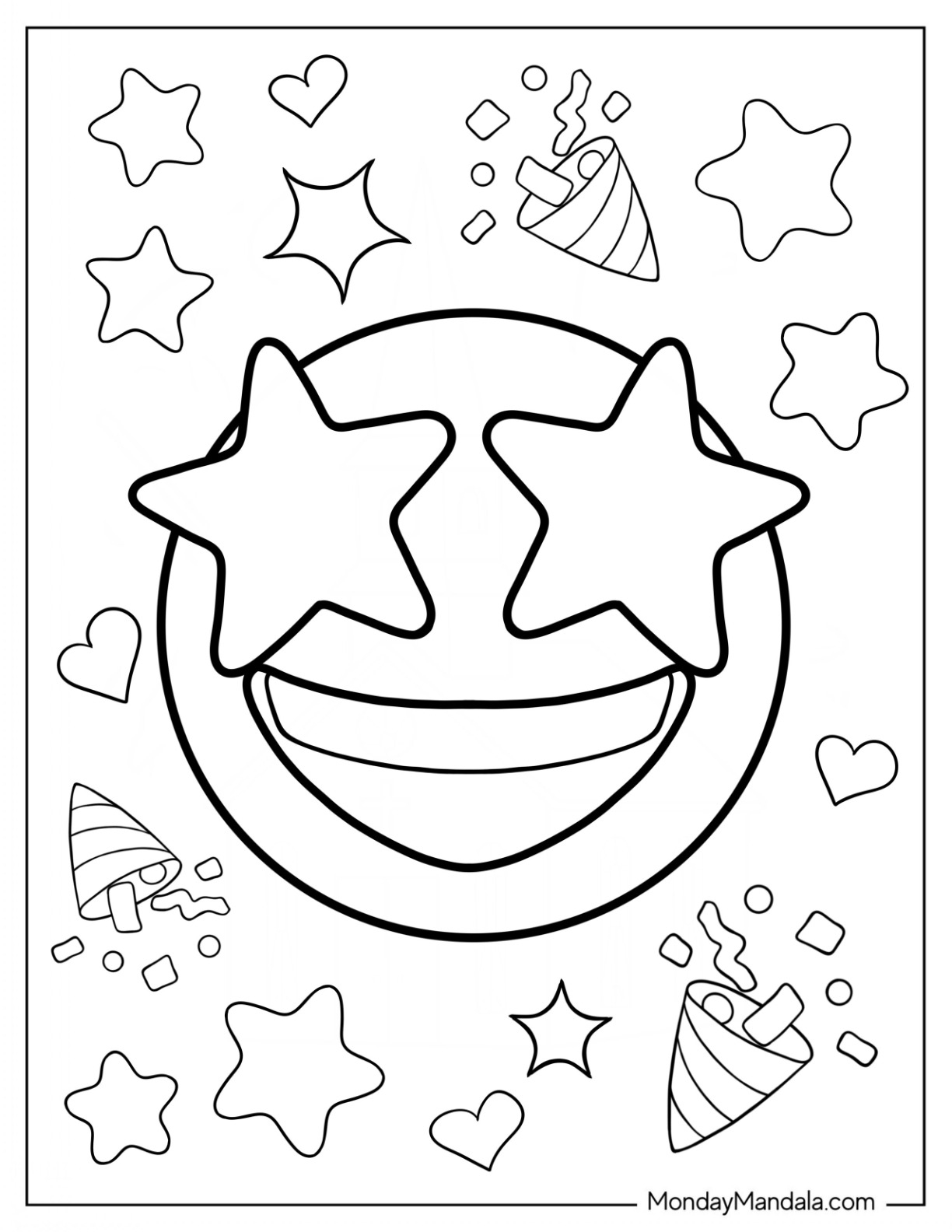 20 Emoji Coloring Pages Free PDF Printables Worksheets Library