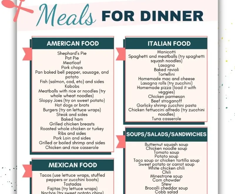 200 Easiest Meal Ideas For Dinner Free Printable To Get Your Life Together