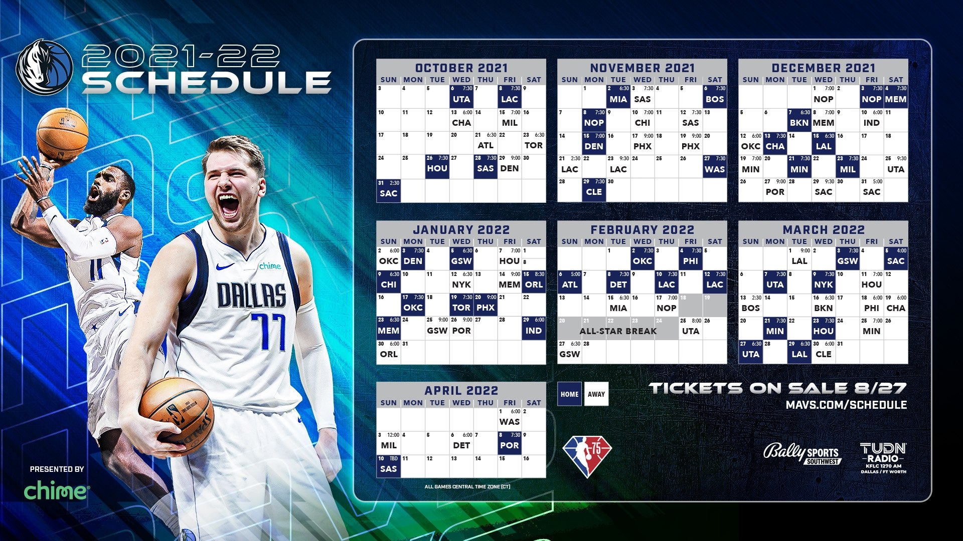 Dallas Mavericks Schedule Printable
