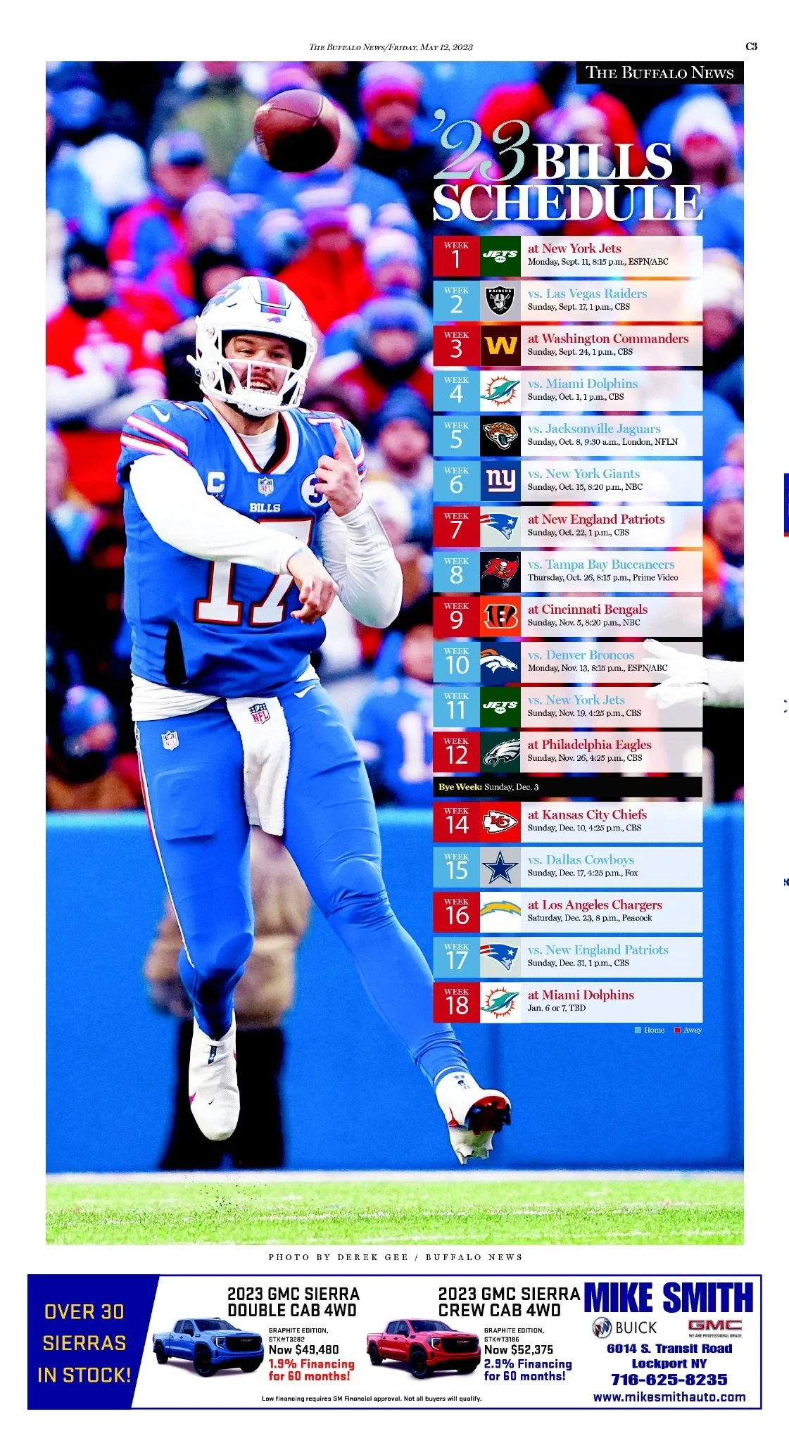 Printable Buffalo Bills Schedule And Results