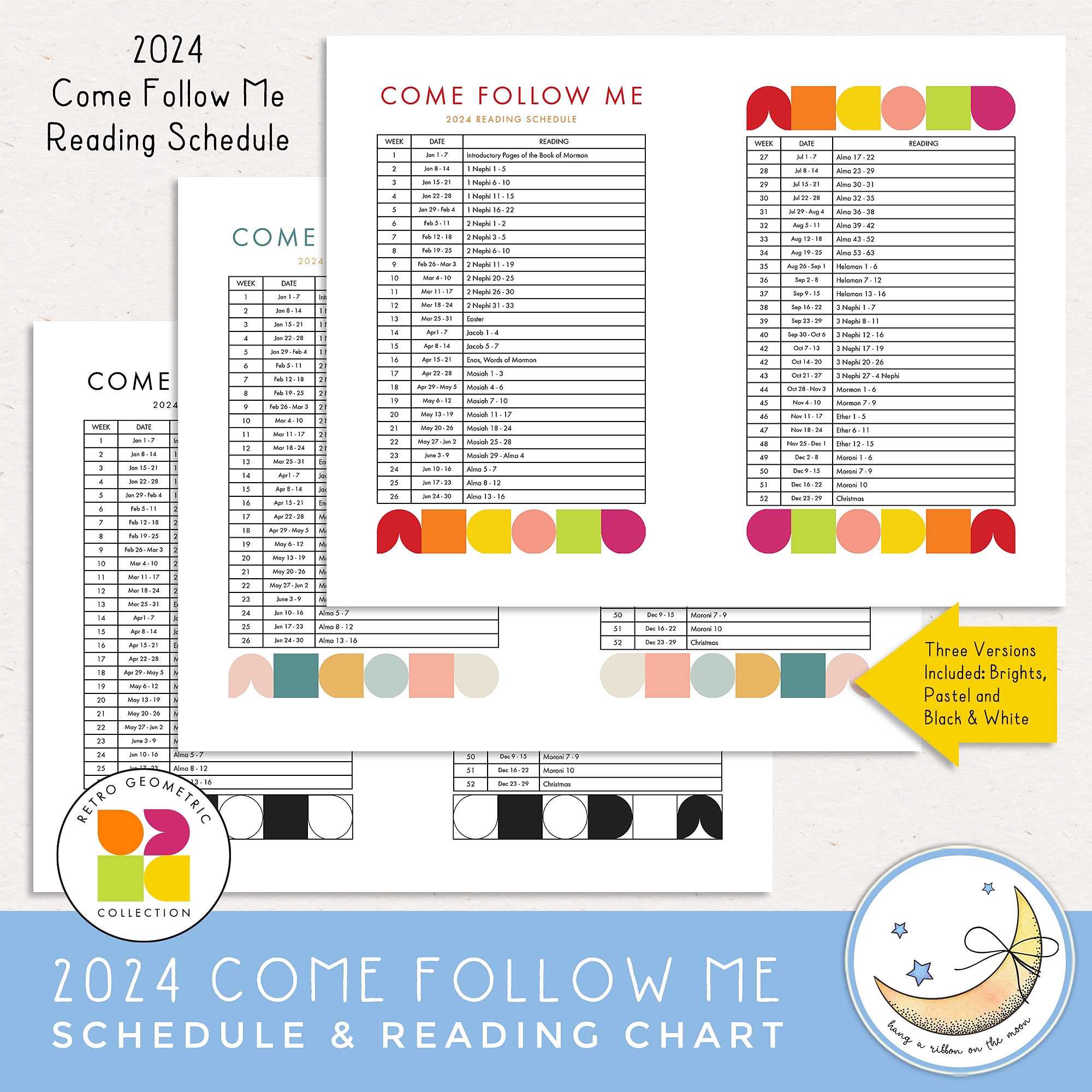Come Follow Me Printable Schedule