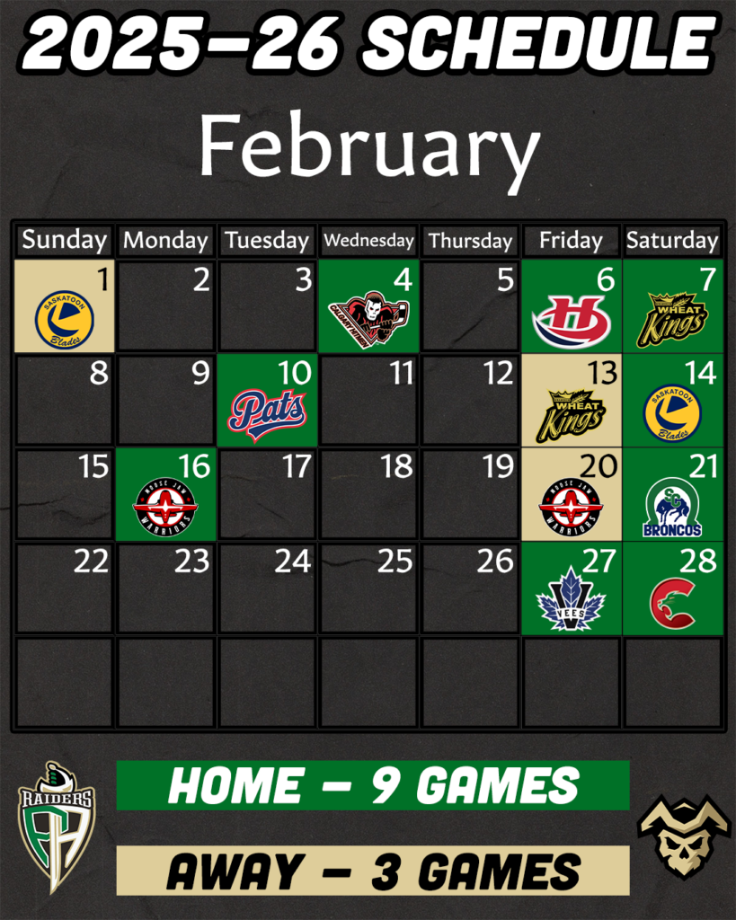 2025 26 Regular Season Schedule Revealed Prince Albert Raiders