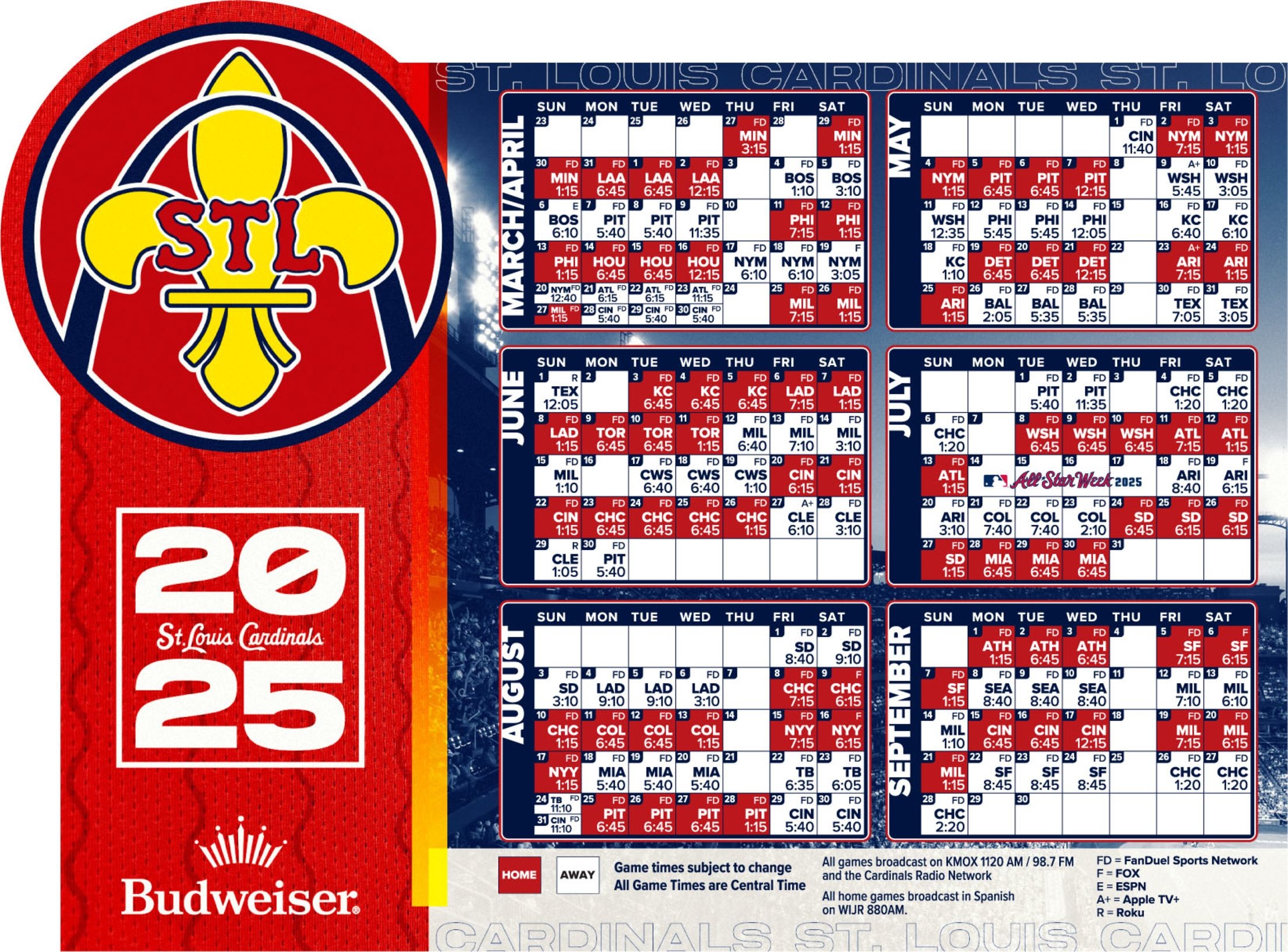 St. Louis Cardinals Printable Schedule