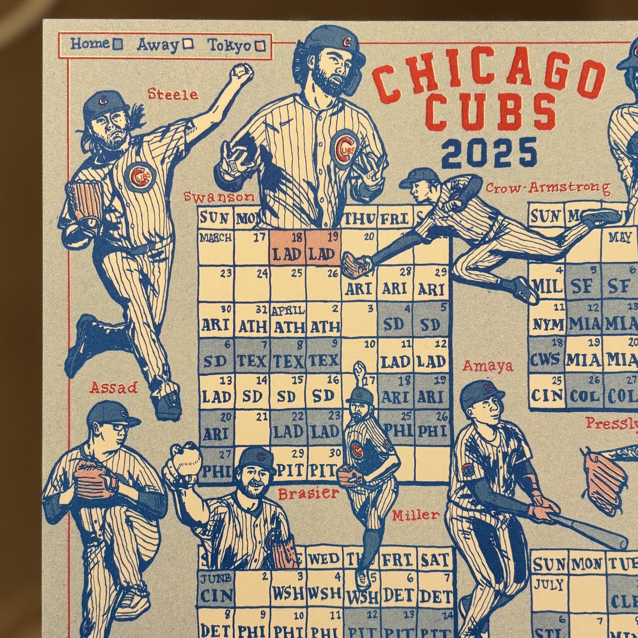 2025 Chicago Cubs Schedule Risograph Print R baseball 2025 Chicago Cubs Schedule Risograph Print R baseball