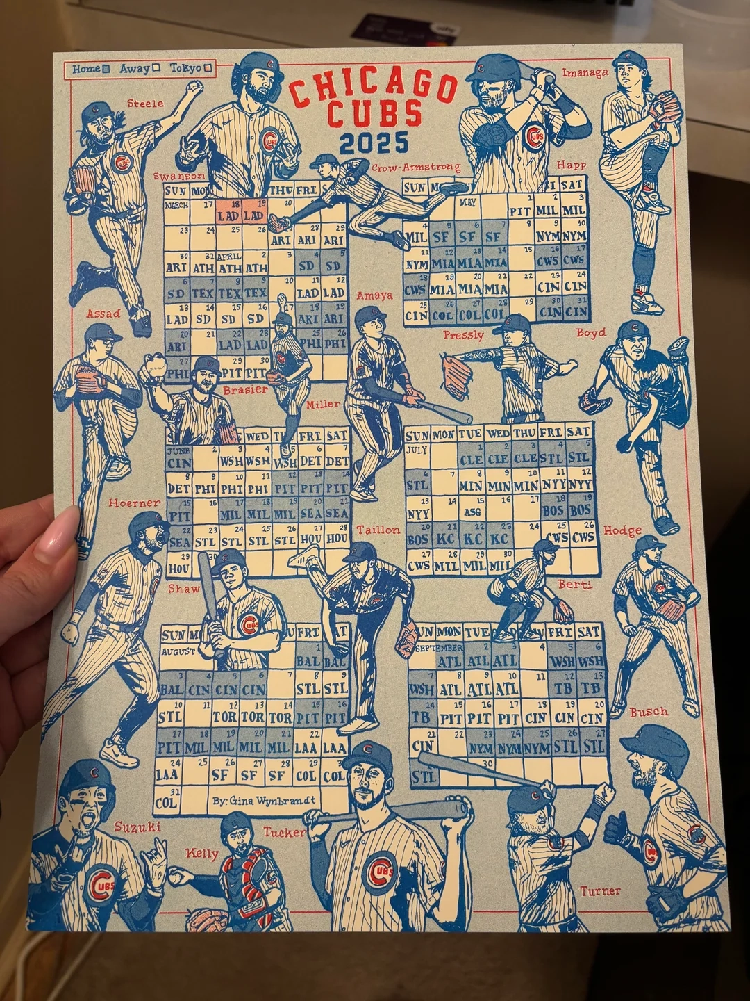 2025 Chicago Cubs Schedule Risograph Print R baseball 2025 Chicago Cubs Schedule Risograph Print R baseball