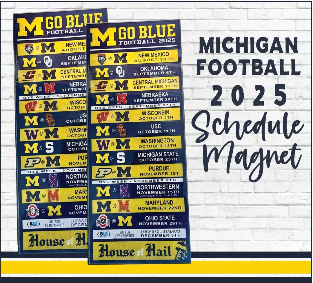 2025 Michigan Football Magnet Schedule Etsy Israel