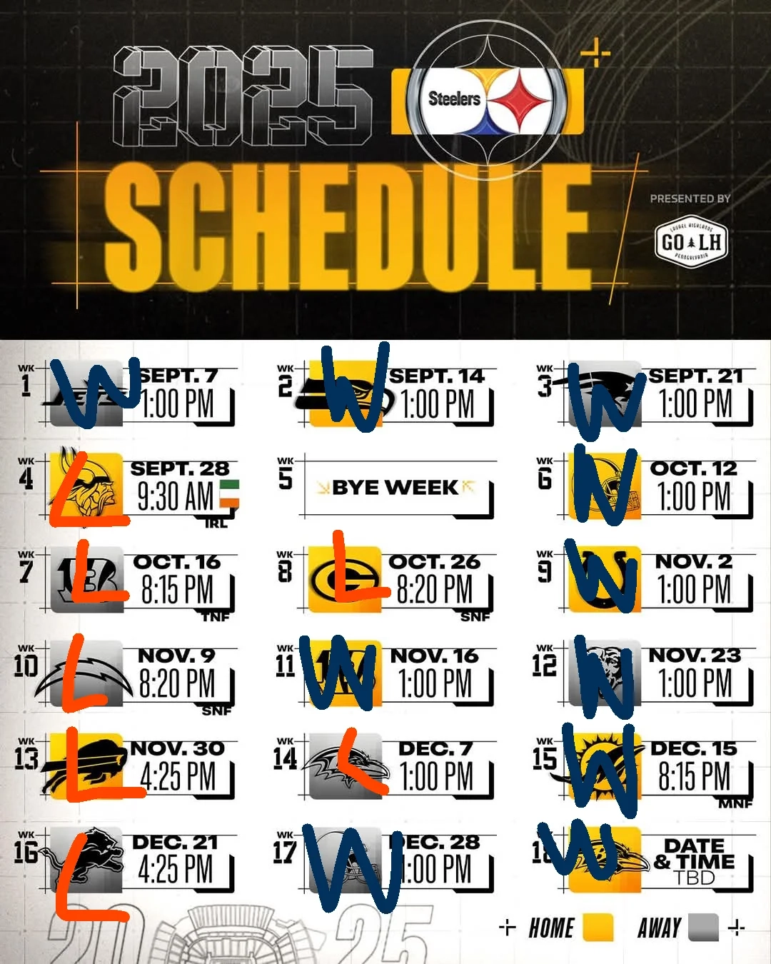 Steelers Schedule Printable 2026