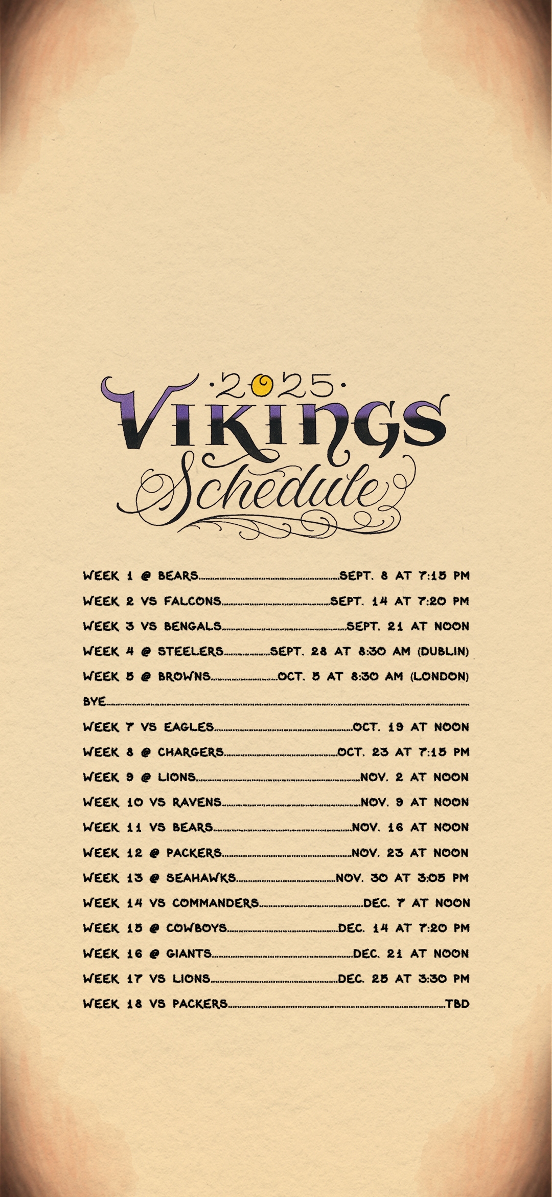 2025 Schedule Release Minnesota Vikings Vikings