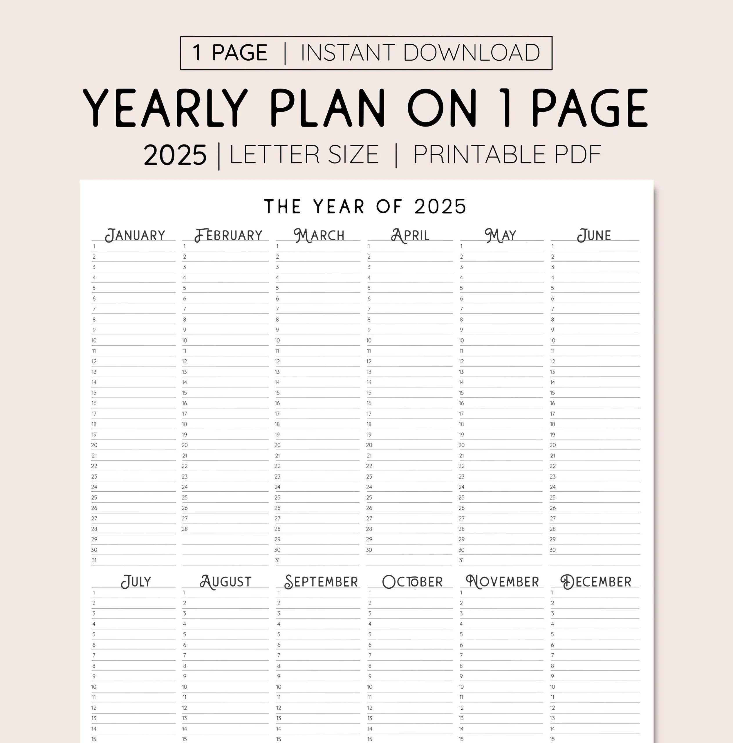 Planner Calendar 2025 Printable Planner Calendar 2025 Printable