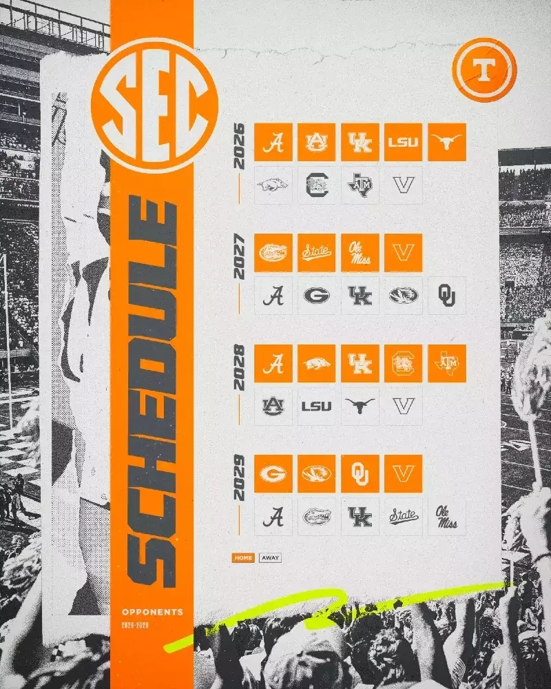 2026 29 Tennessee SEC Football Opponents Unveiled University Of Tennessee Athletics