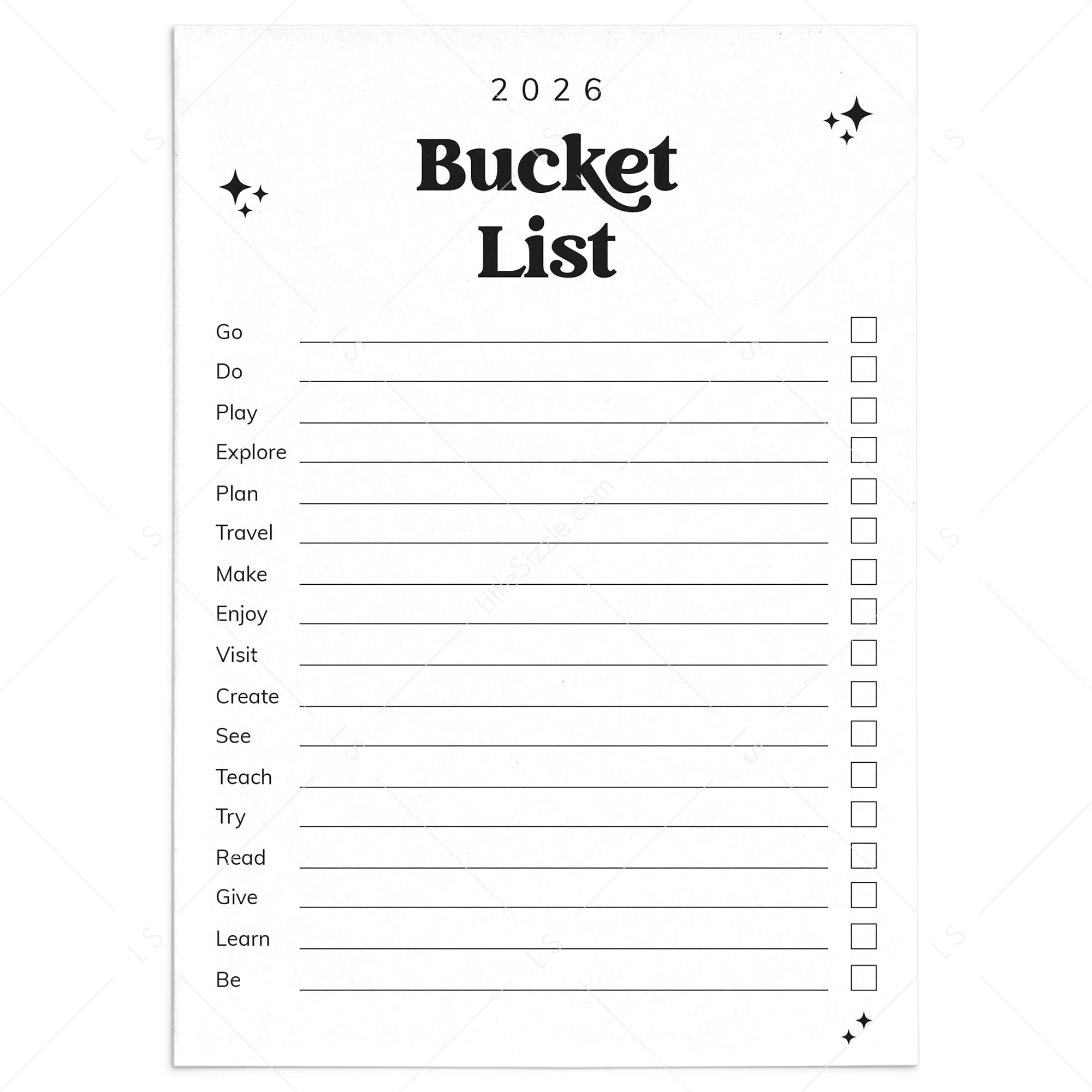 2026 Bucket List Printable Instant Download LittleSizzle 2026 Bucket List Printable Instant Download LittleSizzle