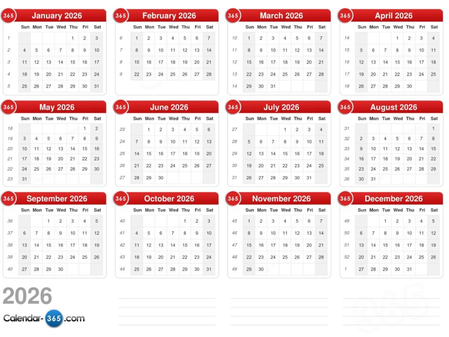 2026 Calendar