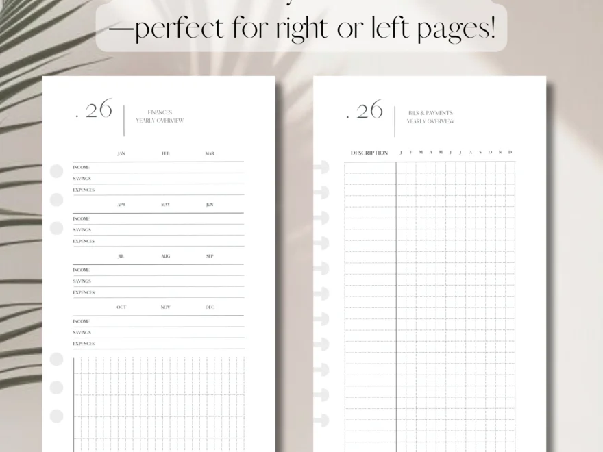 2026 Finance Planner Tracker Printable PDF Printable Planner Insert Budget Planner Expense Tracker Minimalist Planner Personal 3 7 X 6 7 9 5 X 17 Cm BlancPlanner