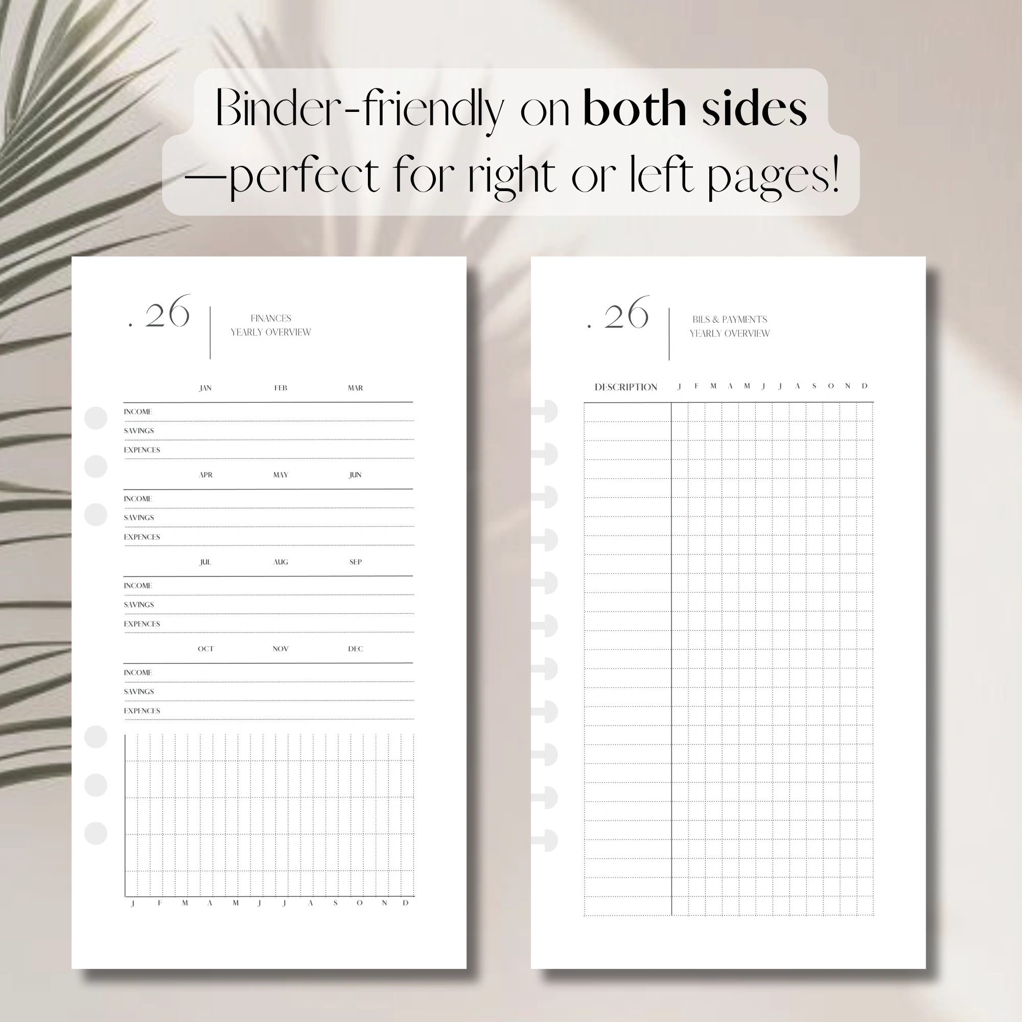 2026 Finance Planner Tracker Printable PDF Printable Planner Insert Budget Planner Expense Tracker Minimalist Planner Personal 3 7 X 6 7 9 5 X 17 Cm BlancPlanner