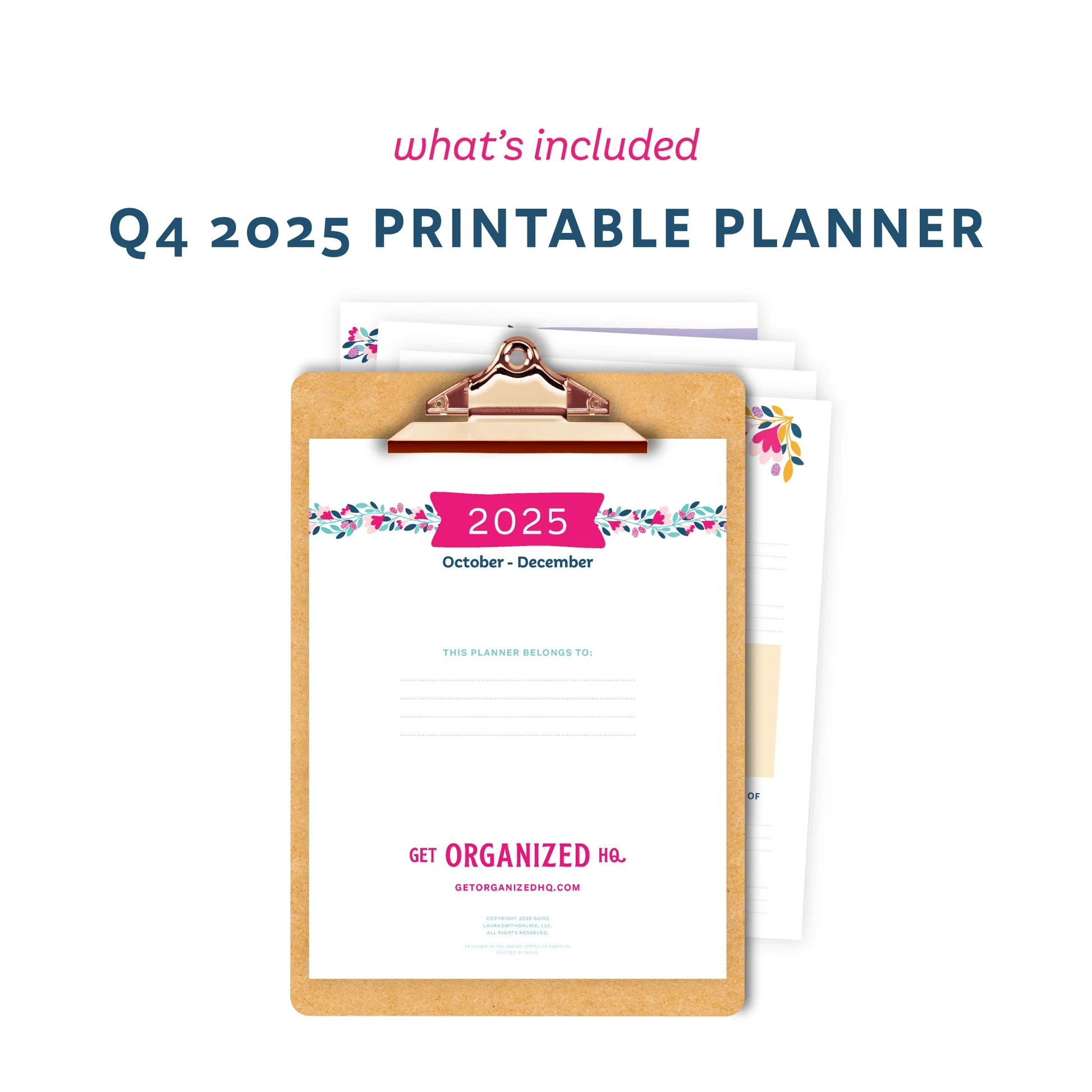 Get Organized Printable Planner