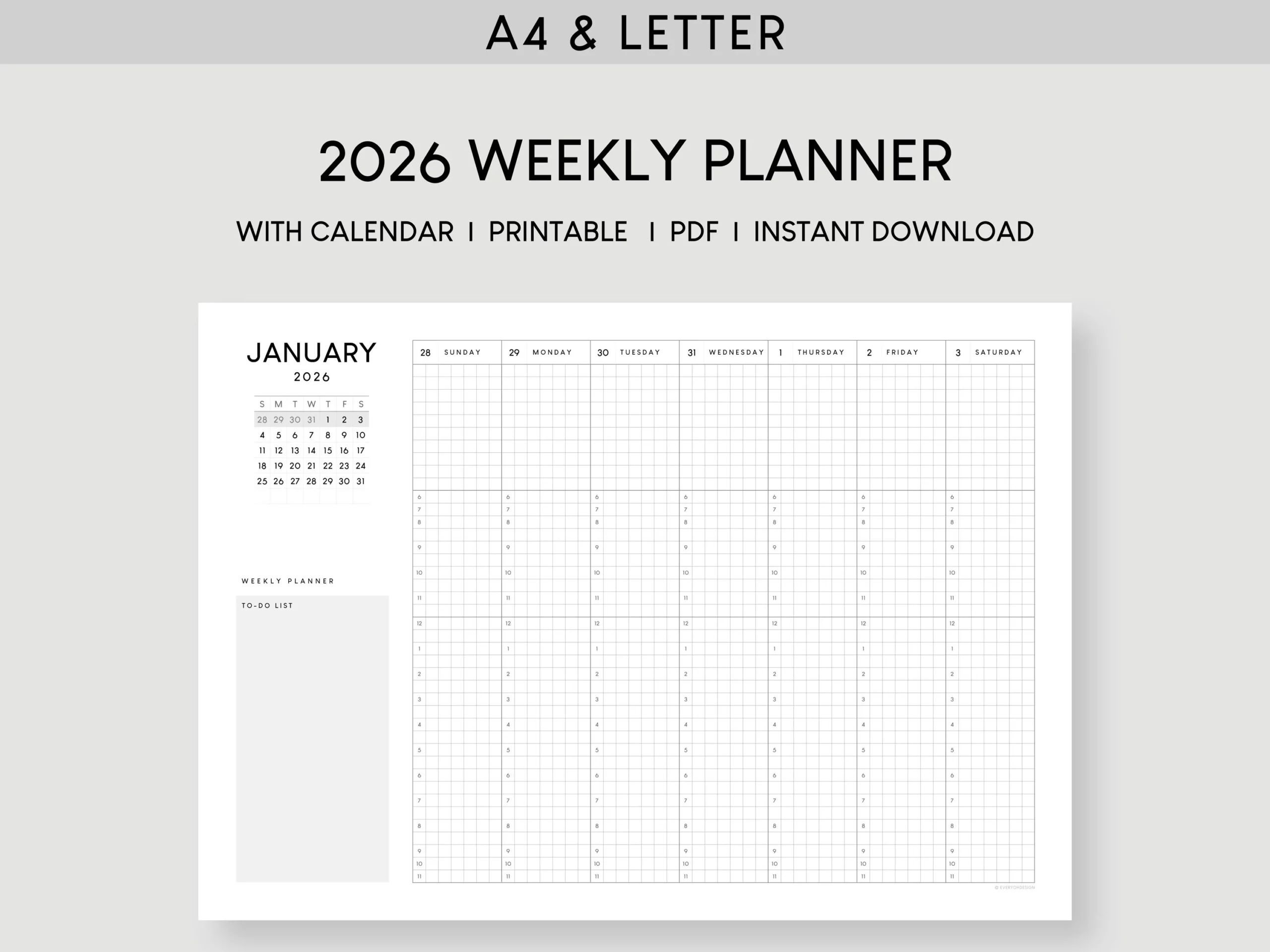 2026 Weekly Planner A4 Letter Size printable PDF Etsy 2026 Weekly Planner A4 Letter Size printable PDF Etsy
