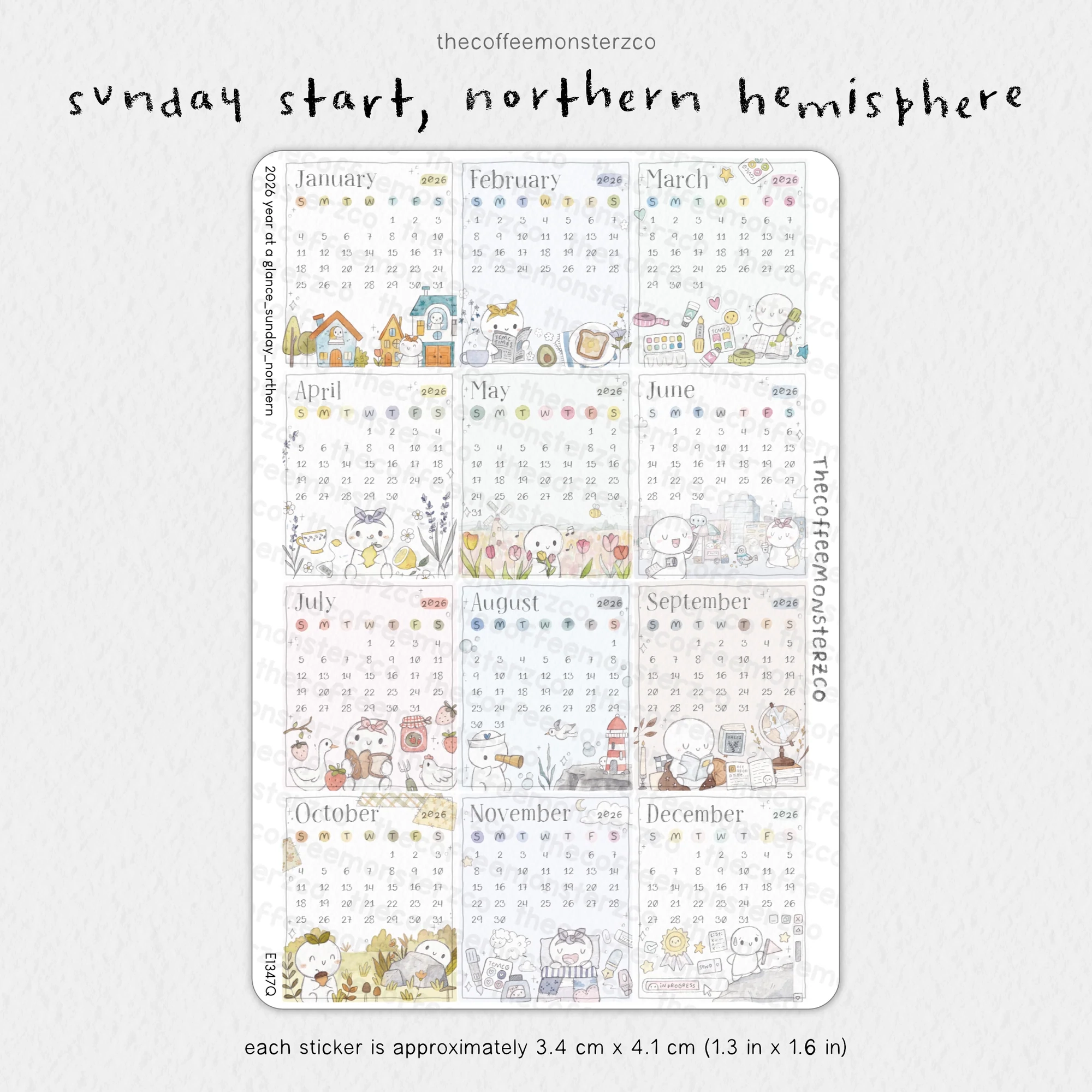 2026 Year At A Glance TheCoffeeMonsterzCo