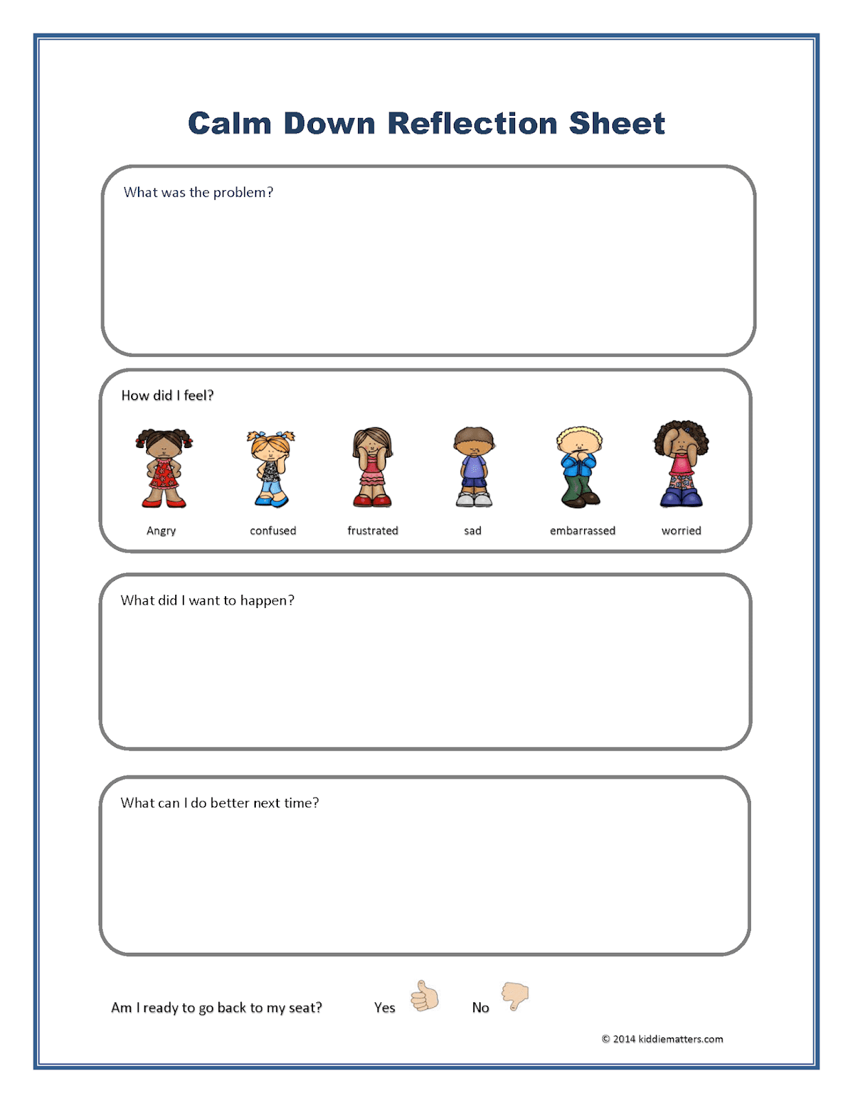Behavior Reflection Sheet Free Printable Behavior Reflection Sheet Free Printable