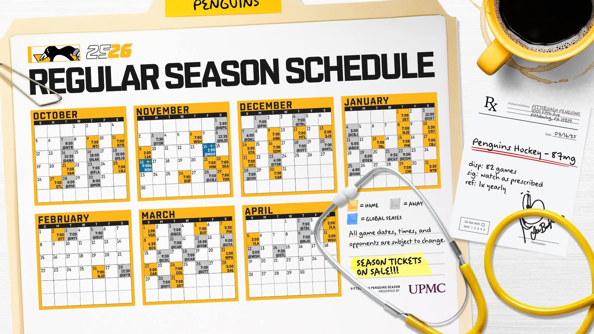 Pittsburgh Penguins 2025-2026 Printable Schedule Pittsburgh Penguins 2025-2026 Printable Schedule