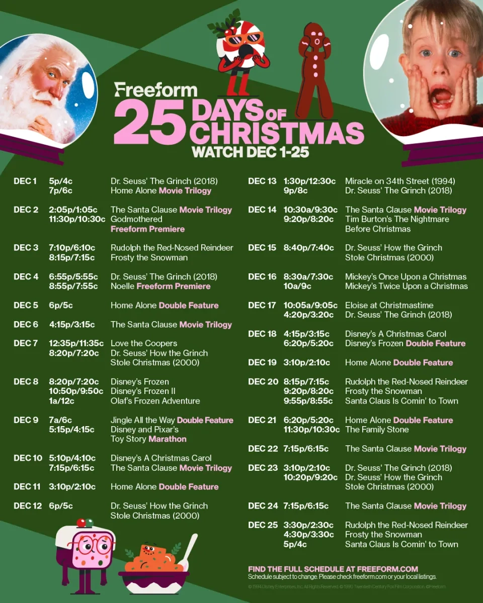 25 Days Of Christmas Freeform Schedule 2023 Our Magical Disney Moments 25 Days Of Christmas Freeform Schedule 2023 Our Magical Disney Moments
