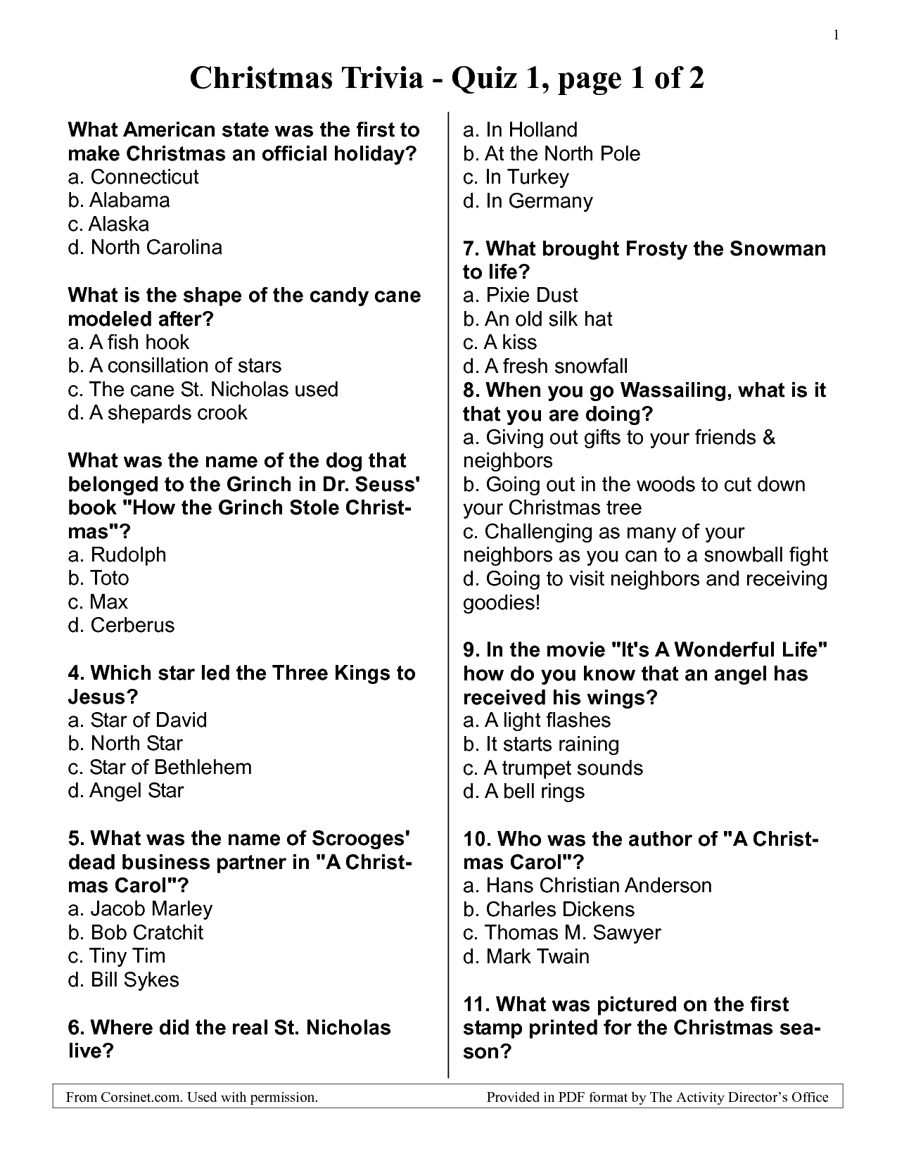 East Trivia Questions And Answers Printable