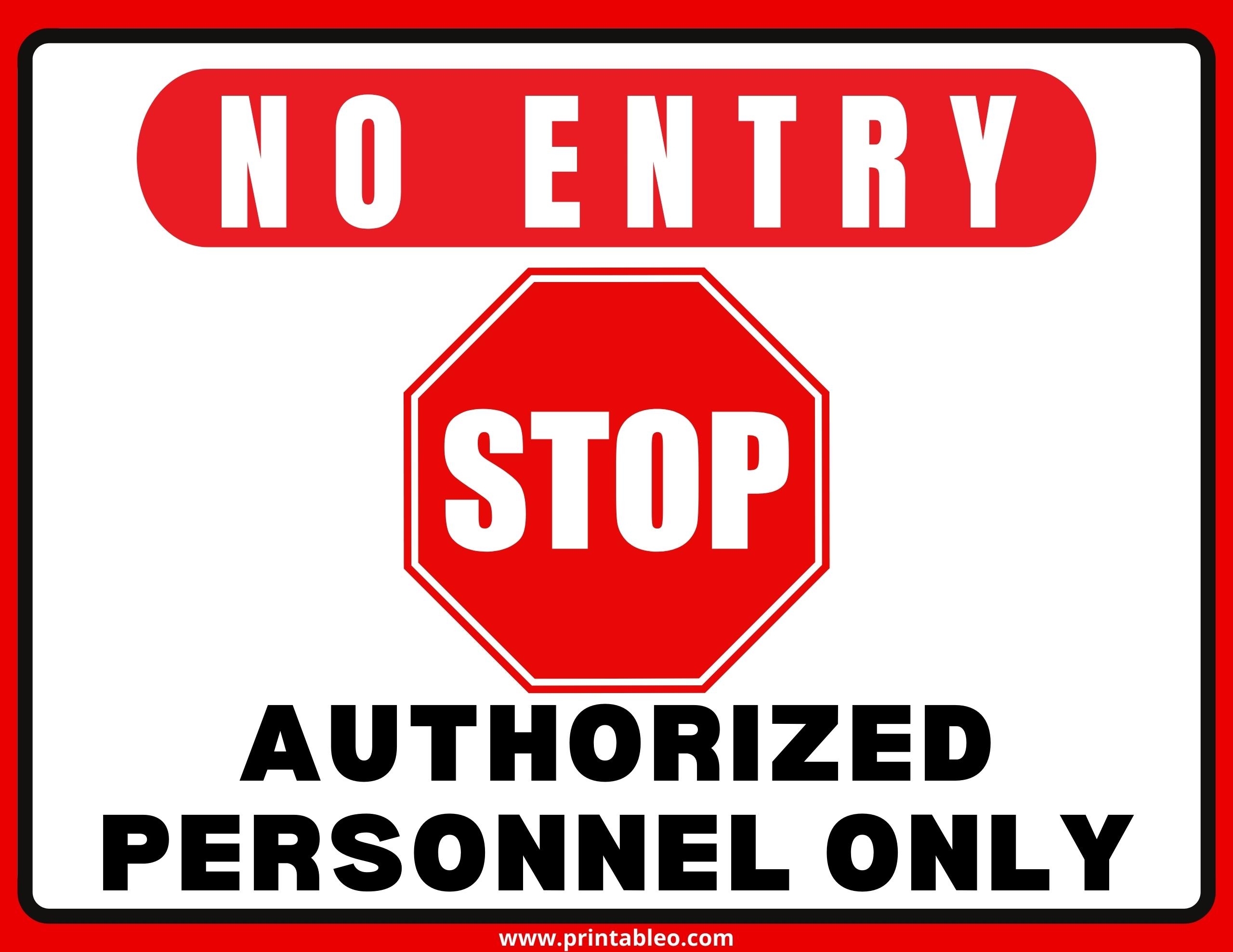Authorized Personnel Only Sign Printable Authorized Personnel Only Sign Printable