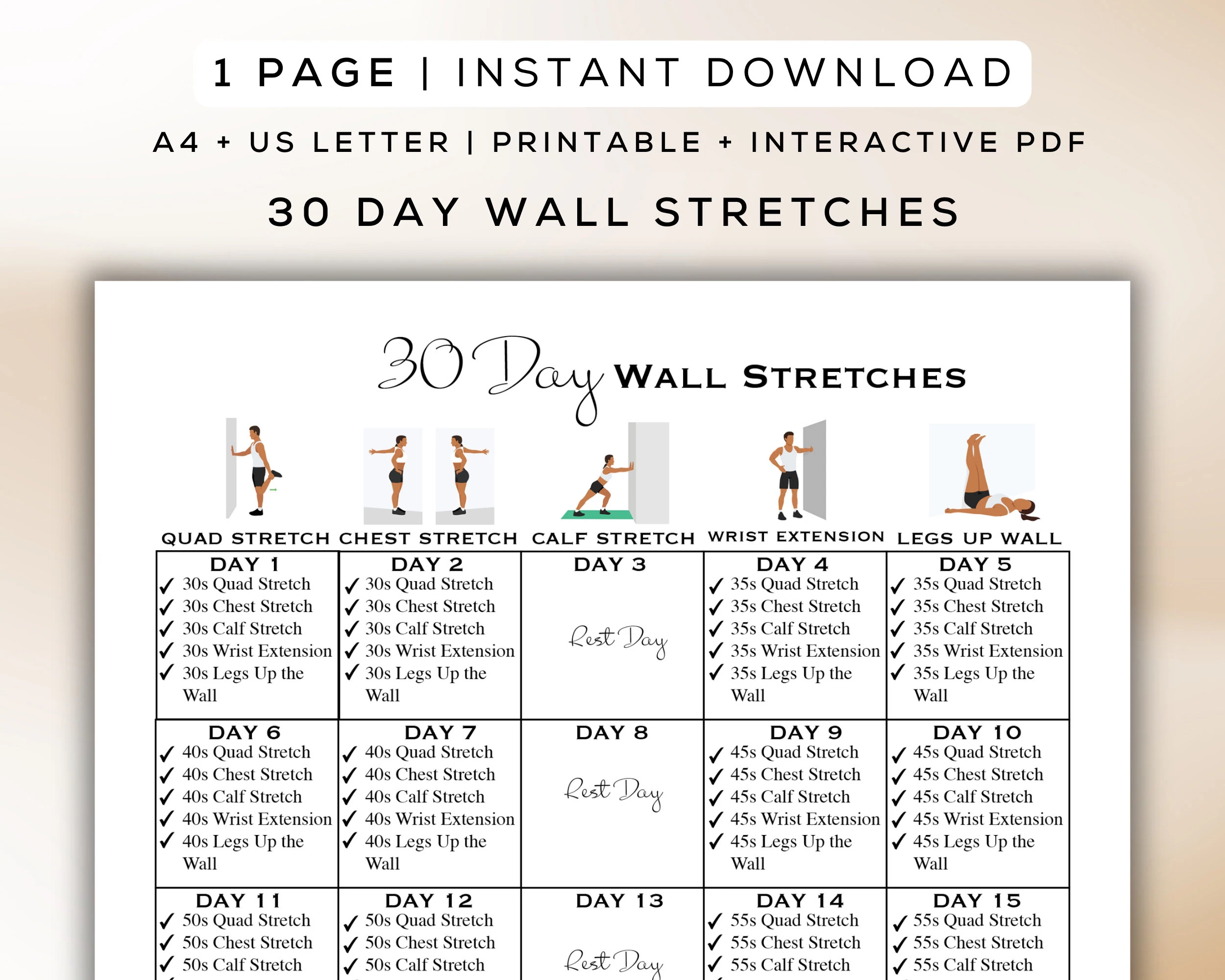 Everyday Stretch Chart Printable