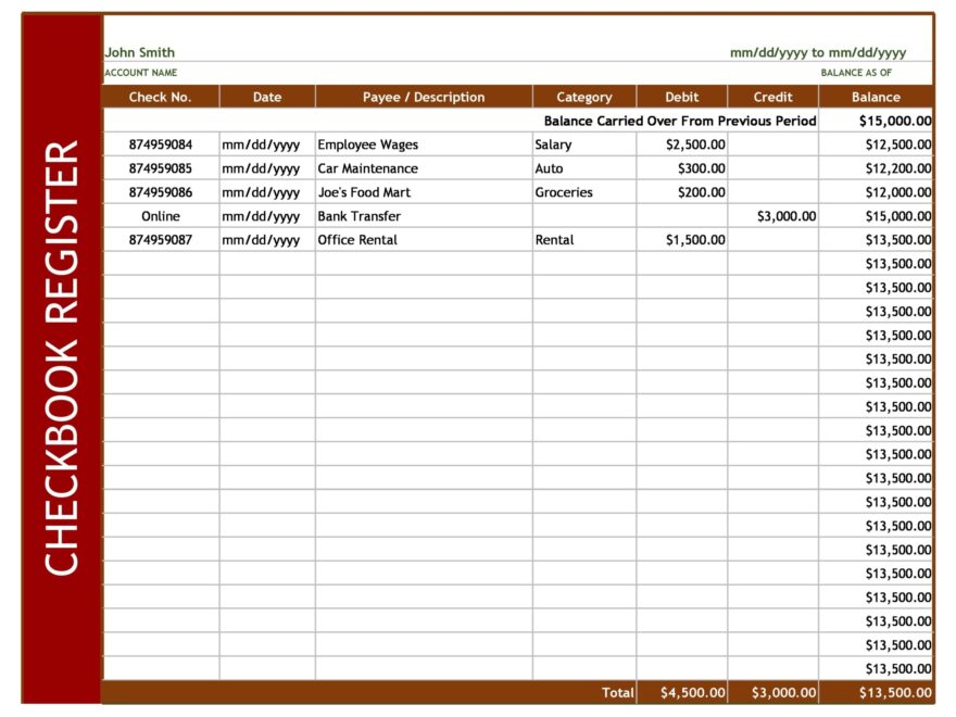 30 Printable Check Register Templates Excel TemplateArchive
