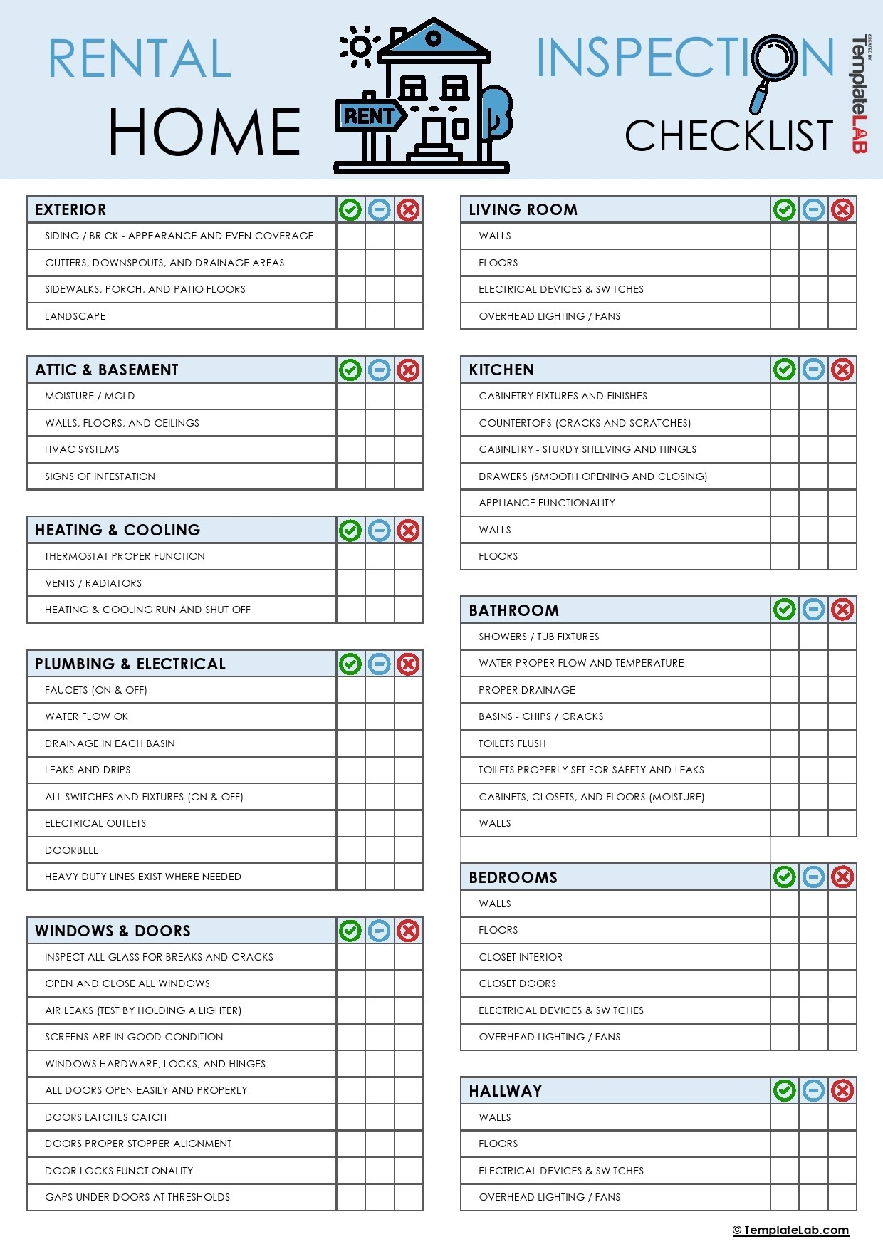 Free Printable Apartment Condition Check List Free Printable Apartment Condition Check List