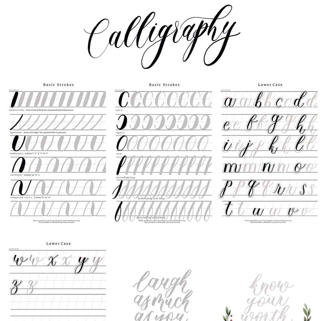 Free Calligraphy Practice Sheets Printable Free Calligraphy Practice Sheets Printable