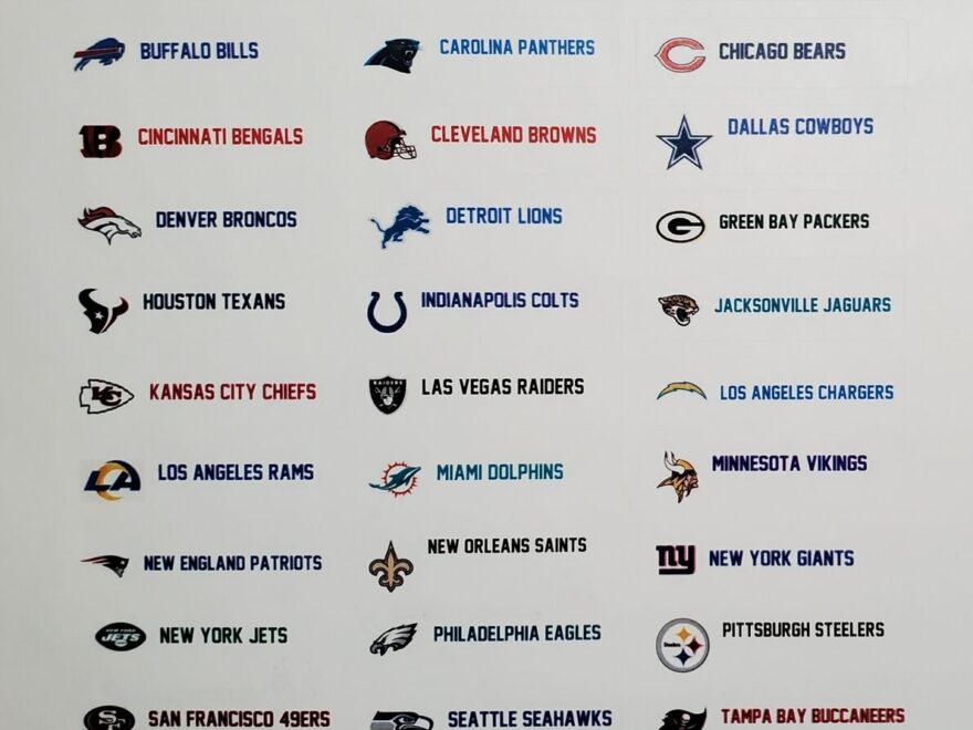 32 Sports Card Dividers With 32 FREE NFL Teams Logos Labels EBay Worksheets Library