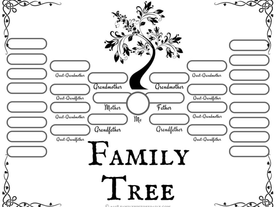 4 Free Family Tree Templates For Genealogy Craft Or School Projects
