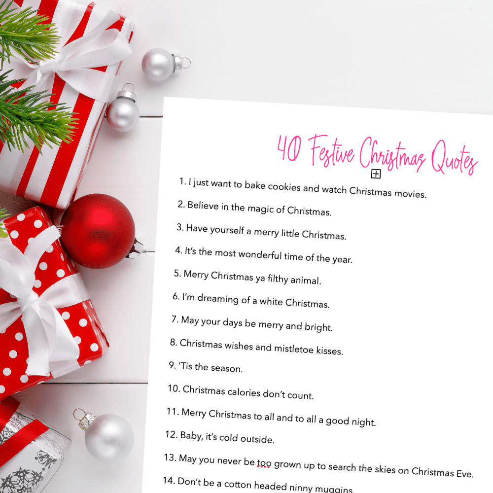 40 Festive Christmas Quotes Free Printable Sweet PlanIt