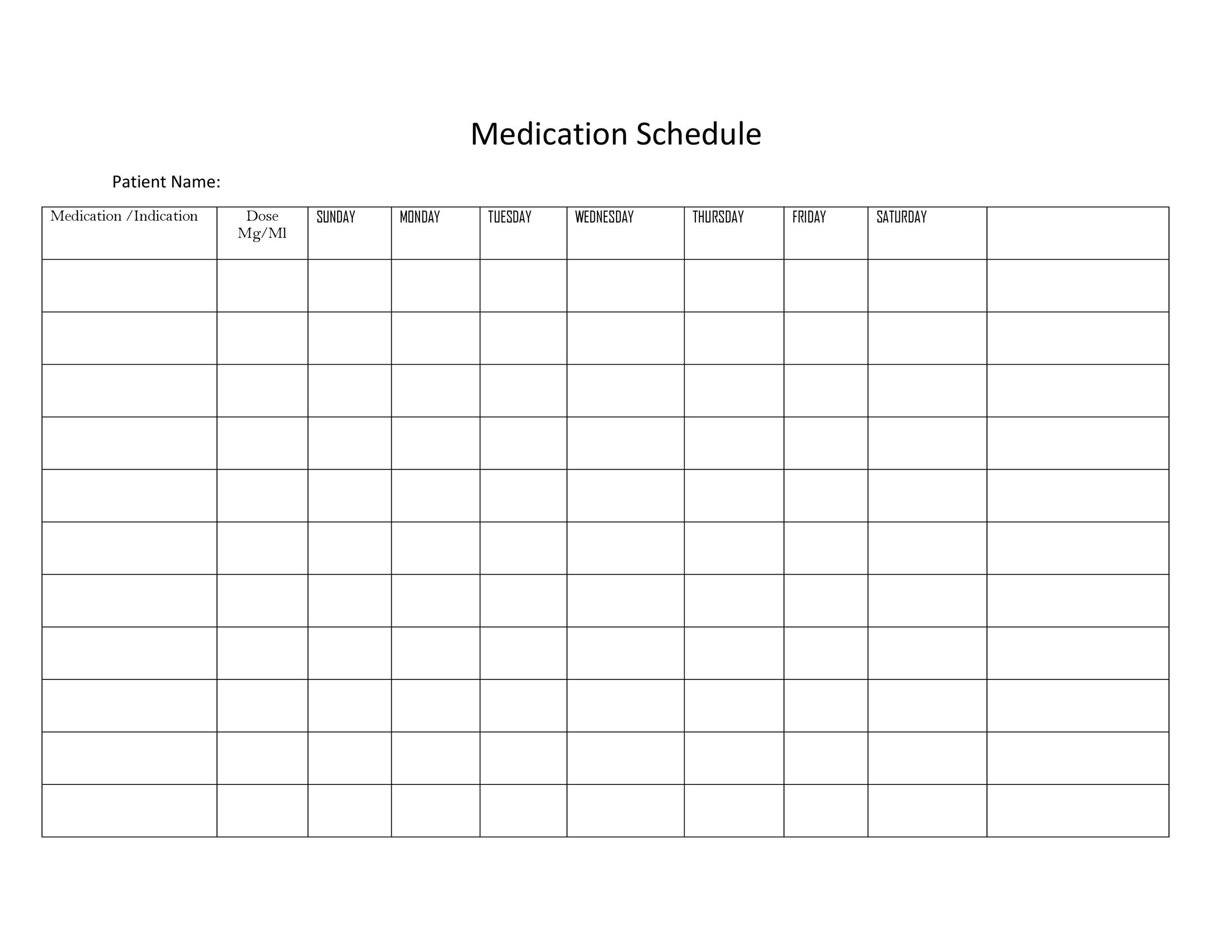 40 Great Medication Schedule Templates Medication Calendars  40 Great Medication Schedule Templates Medication Calendars
