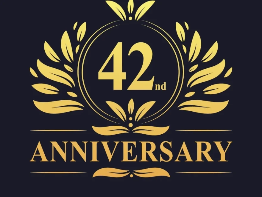 42nd Anniversary Logo 42 Years Design Royalty Free Vector