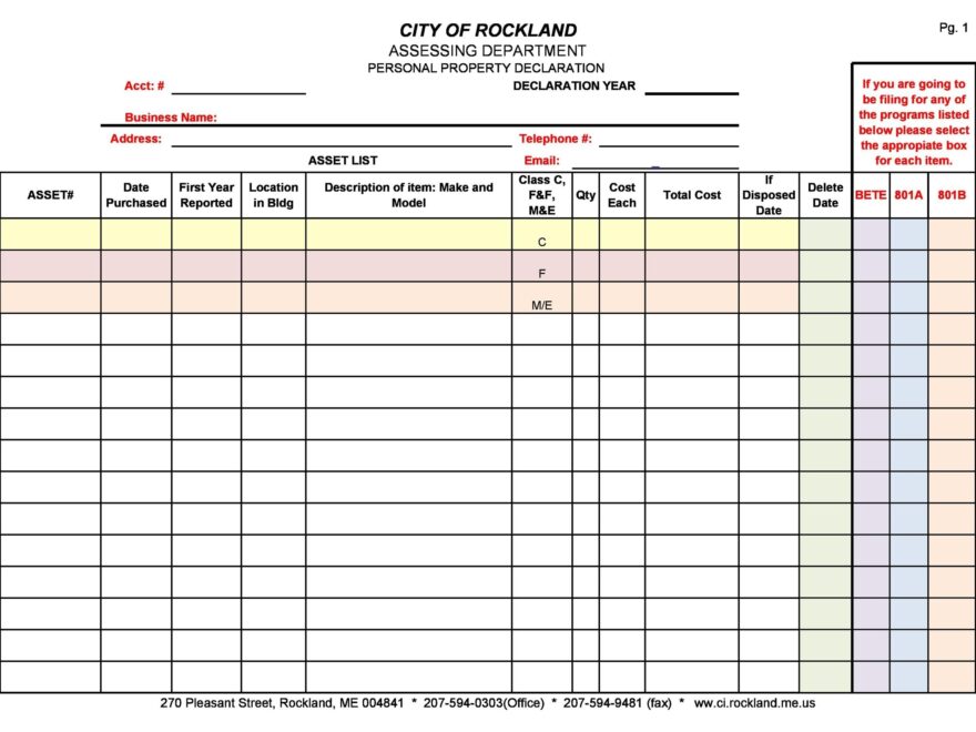 48 Useful Asset List Templates Personal Business Etc TemplateLab